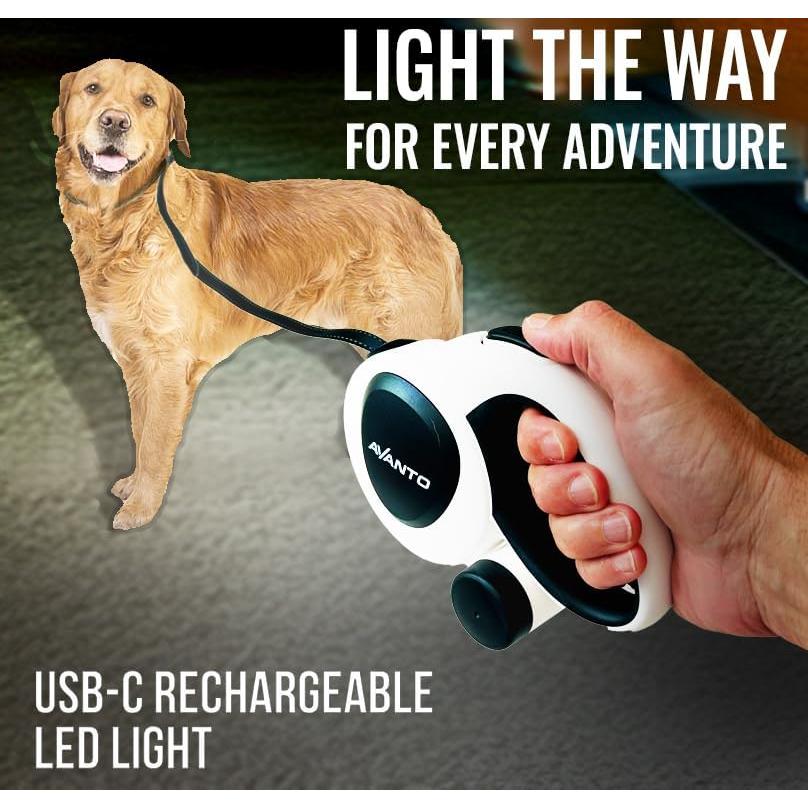 Correa Retráctil para Perros Avanto 4.88m con Linterna LED