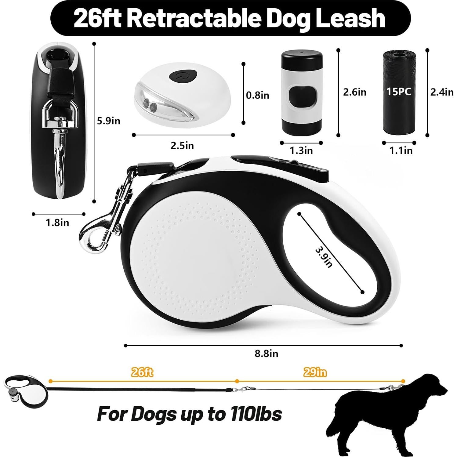 Correa Retráctil YunoEntona 7.92m para Perros Grandes hasta 45kg