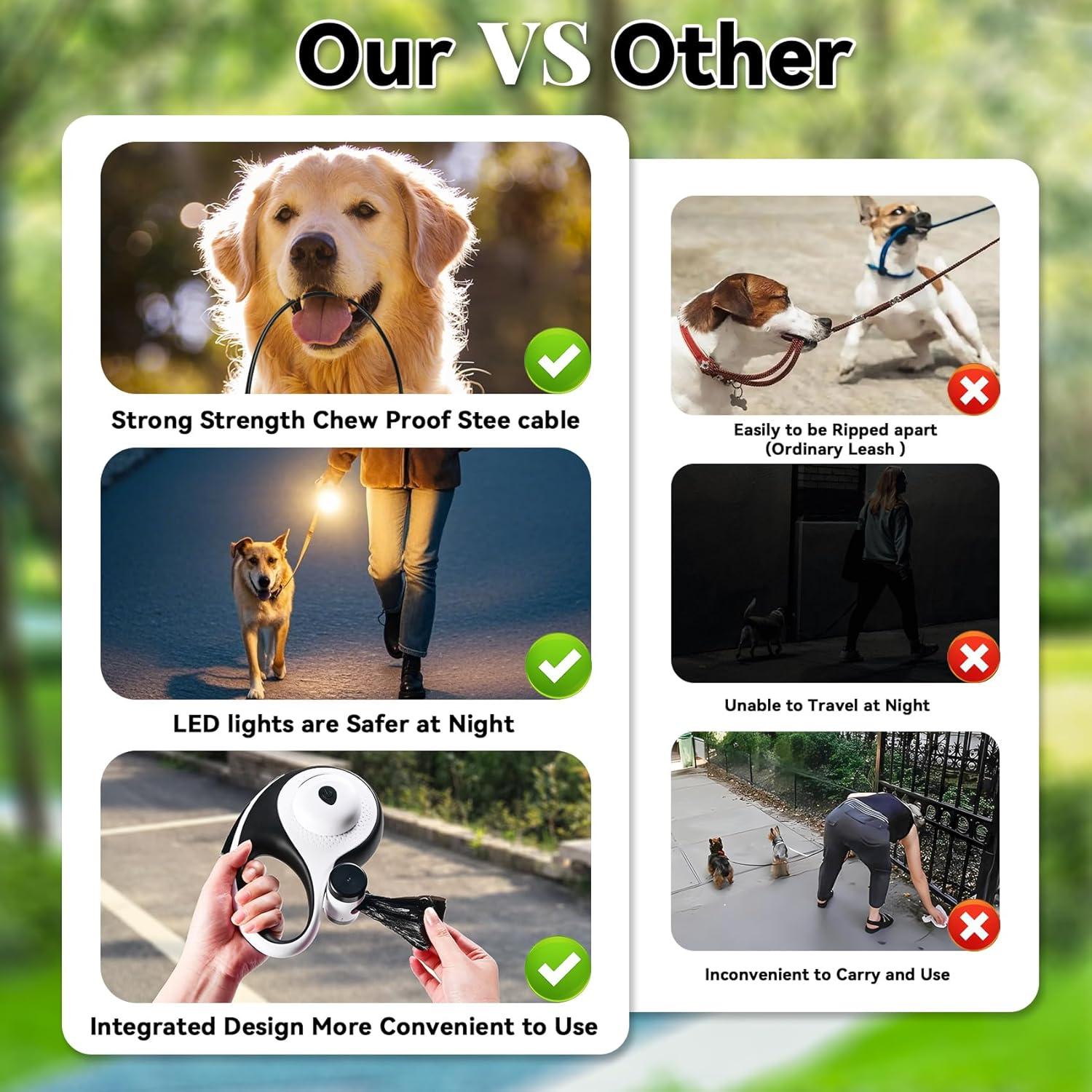 Correa Retráctil YunoEntona 7.92m para Perros Grandes hasta 45kg