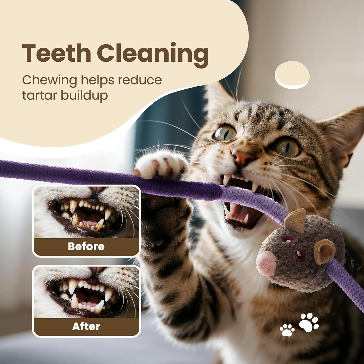 Juguetes para Gatos PURETOY 3 en 1 con Hierba Gatera y Cuerdas