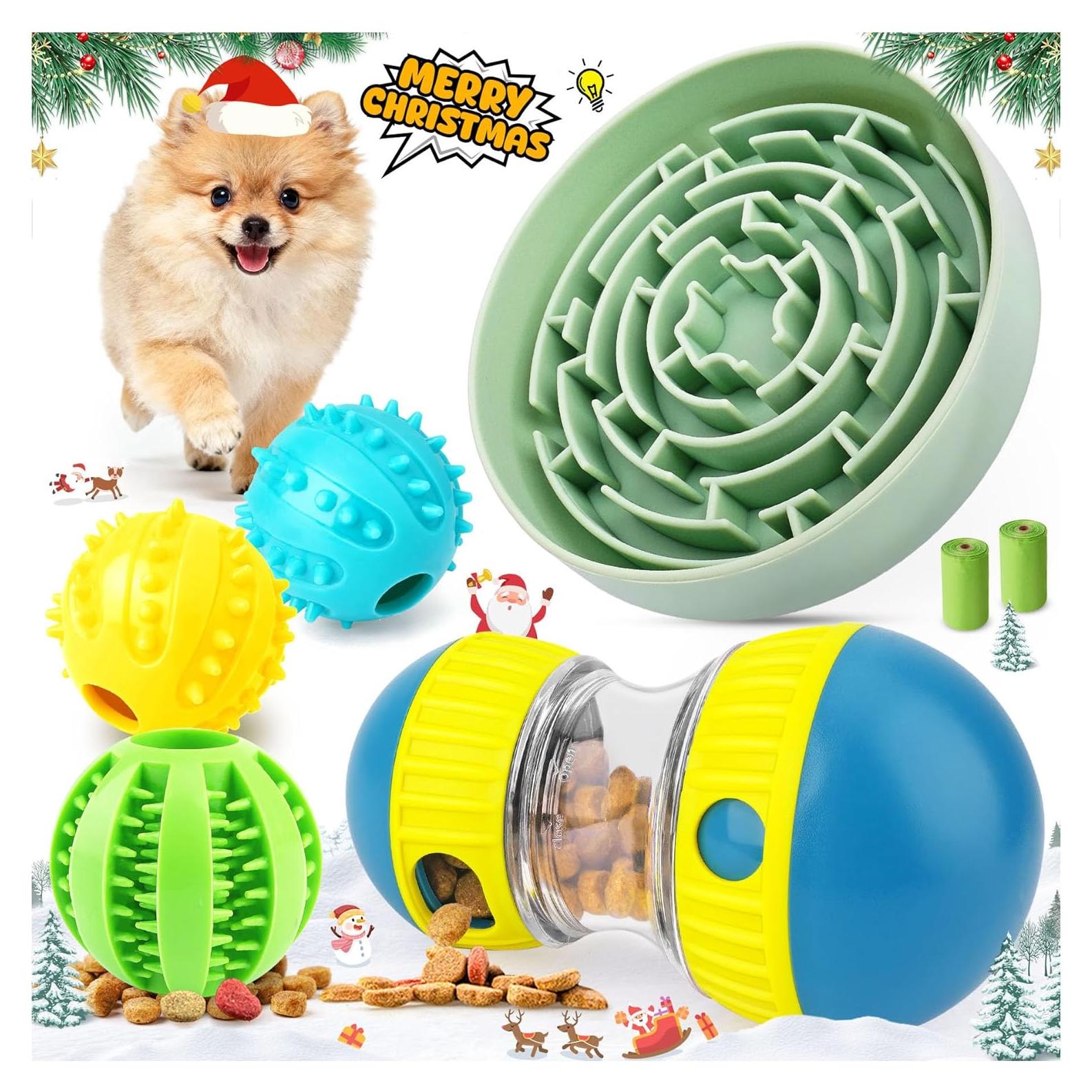 KIPRITII Conjunto de Alimentación Lenta para Perros - Cuenco y Juguetes Interactivos