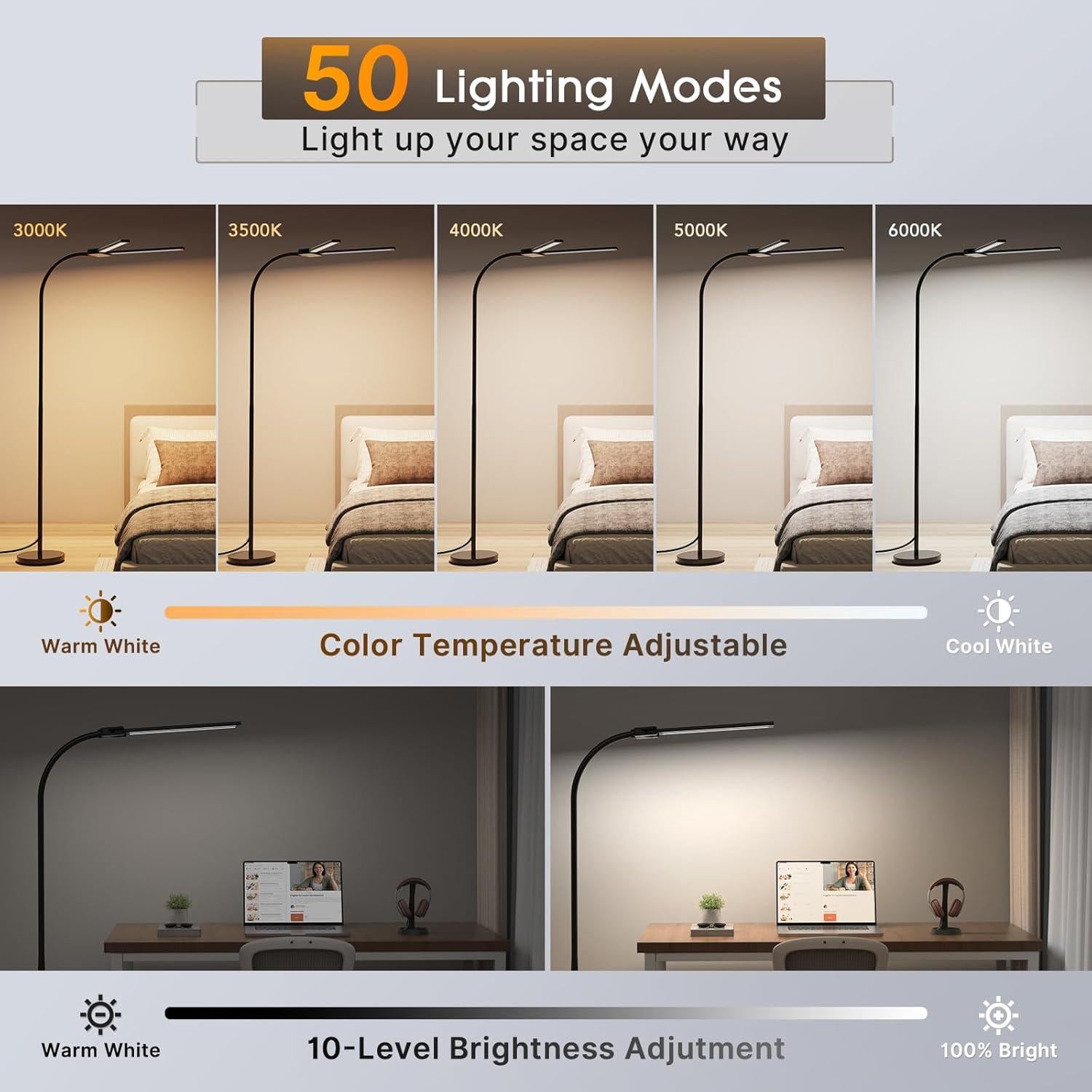 Lámpara de Pie LED Syrinx LFL020 14W Control Remoto y Gestos