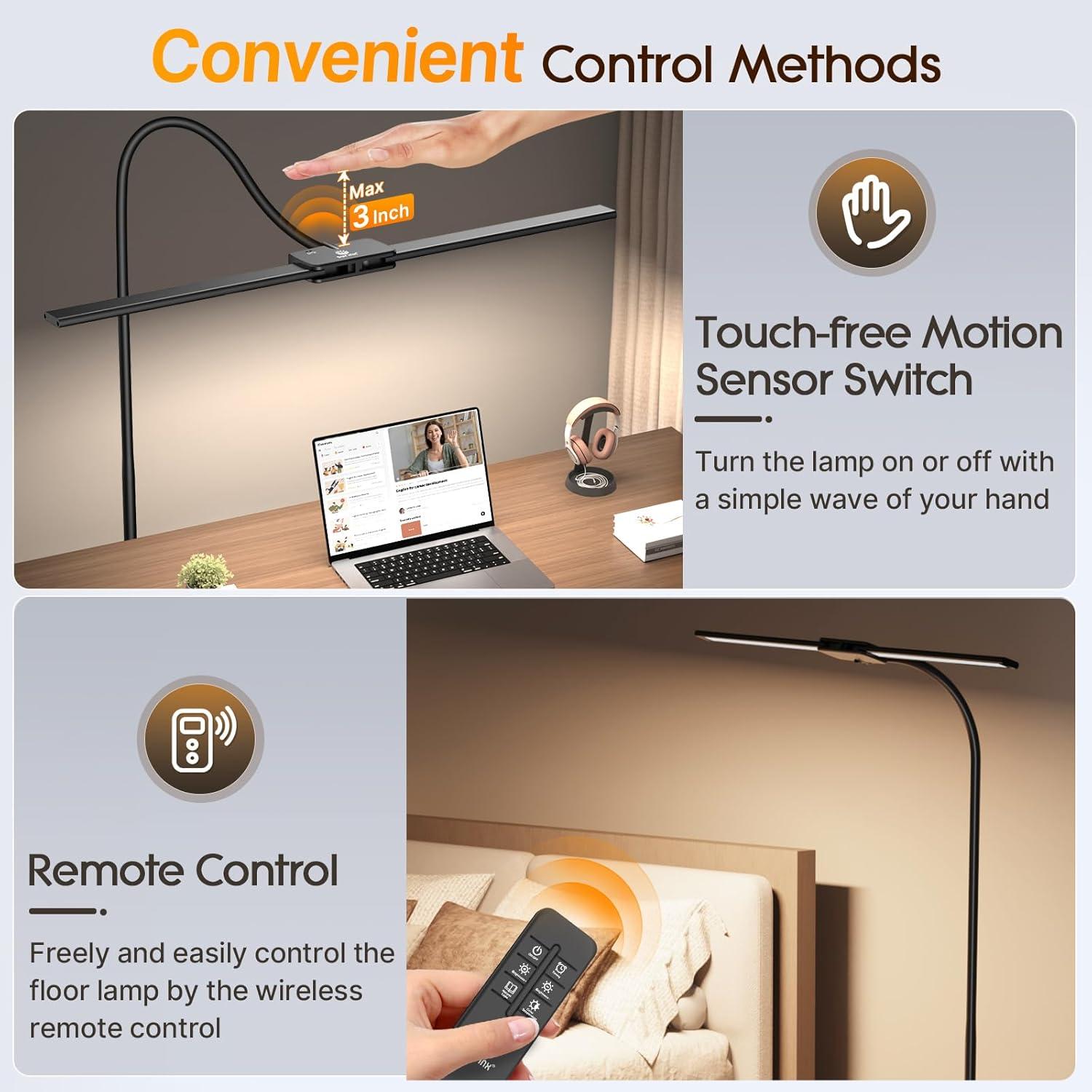 Lámpara de Pie LED Syrinx LFL020 14W Control Remoto y Gestos