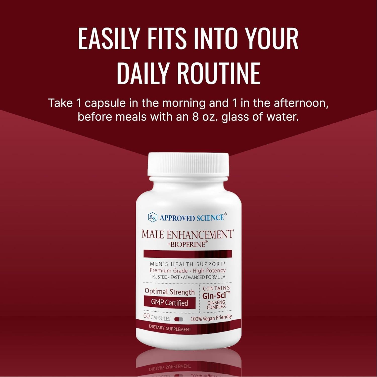 Suplemento Mejora Masculina Aprobado Ciencia 60 Cápsulas Veganas