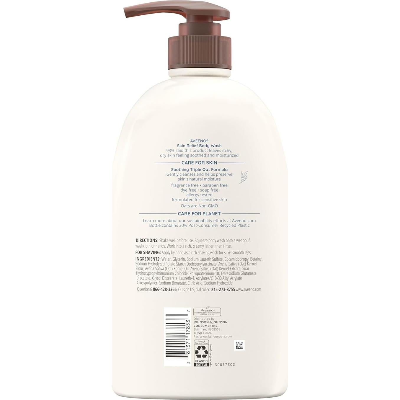 Gel de Ducha Hidratante Aveeno Skin Relief 1L Sin Fragancia
