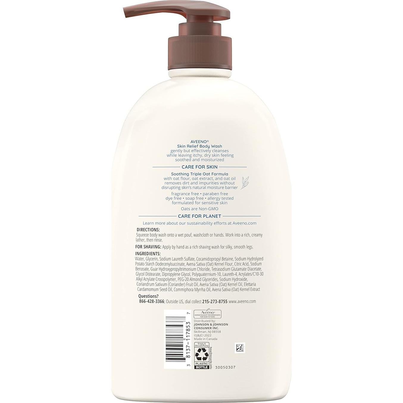 Gel de Ducha Hidratante Aveeno Skin Relief 1L Sin Fragancia