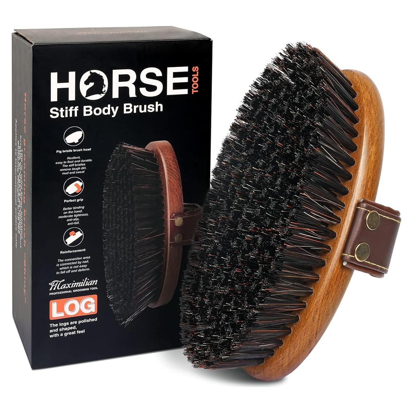 Cepillo de Cuerpo Rígido para Caballo MAXIMILIAN - Marrón