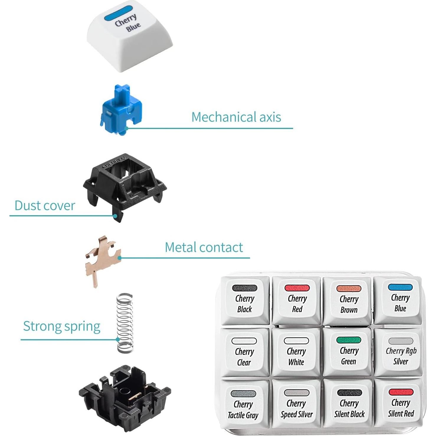 Probador de Interruptores Cherry MX Griarrac con 12 Teclas