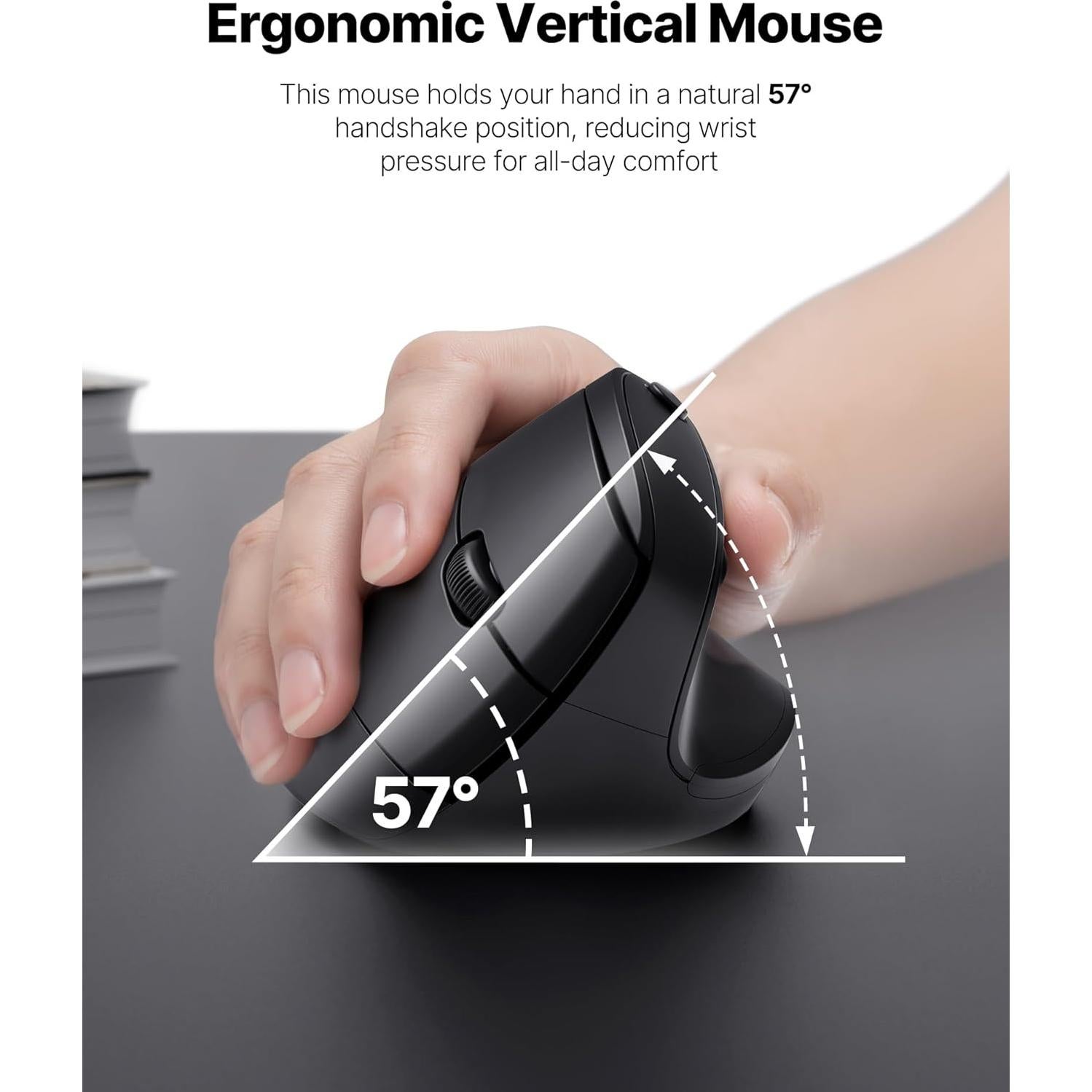 Ratón Ergonómico Blervadix G903 Inalámbrico 1000/2400 DPI Negro