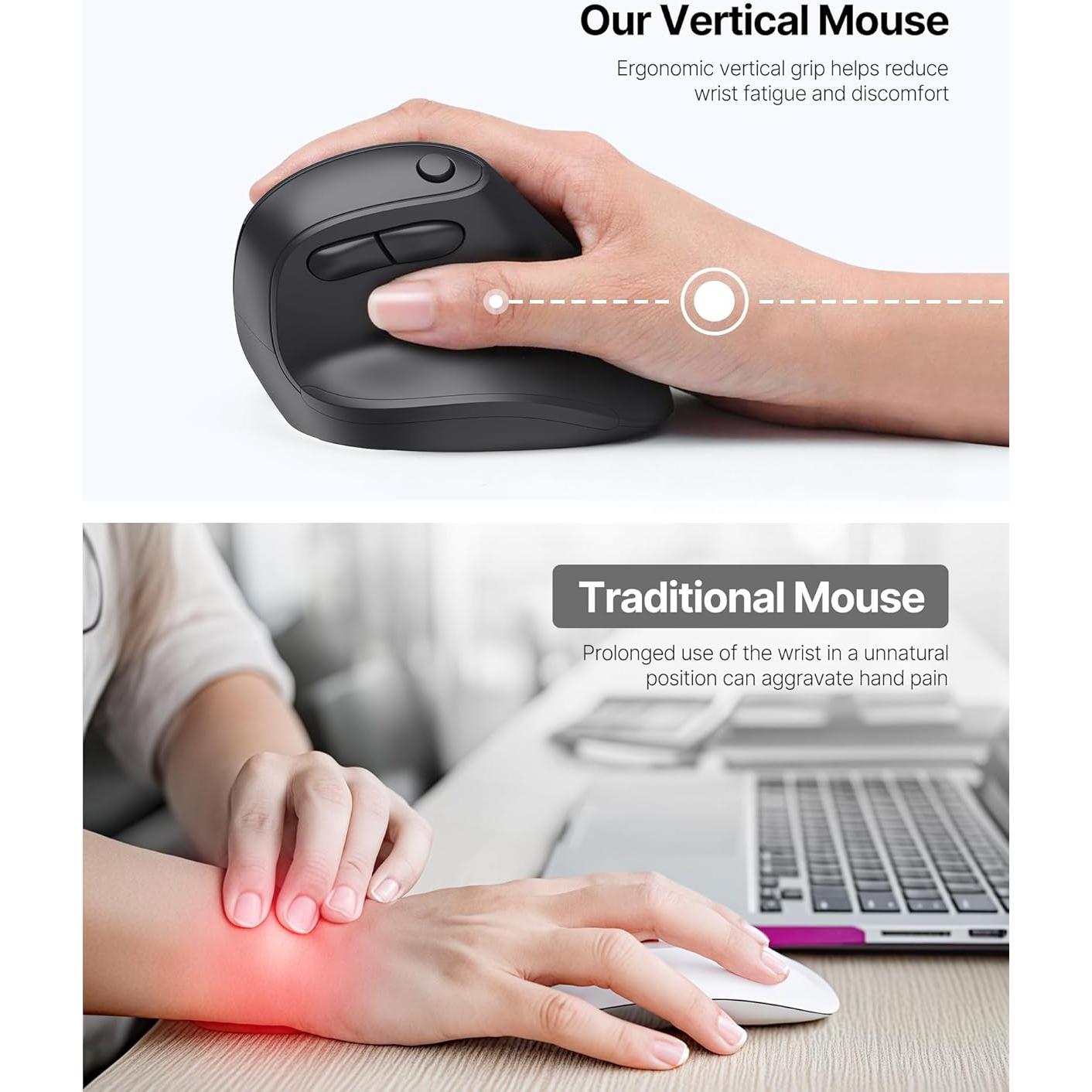 Ratón Ergonómico Blervadix G903 Inalámbrico 1000/2400 DPI Negro