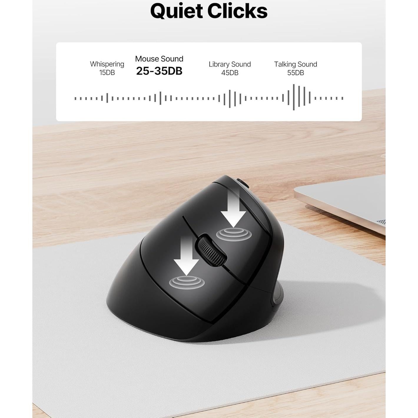 Ratón Ergonómico Blervadix G903 Inalámbrico 1000/2400 DPI Negro