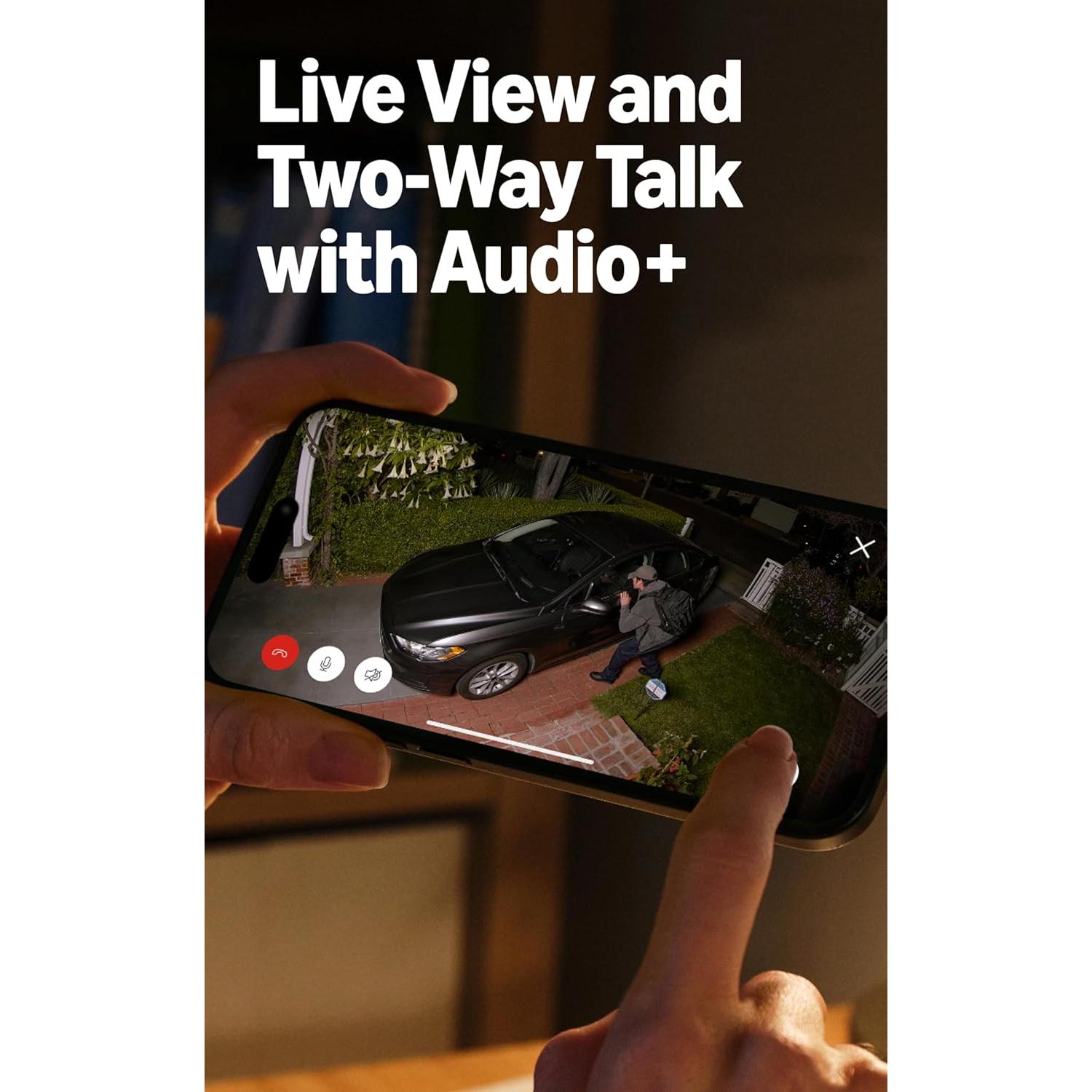 Ring Spotlight Cam Pro, Plug-in (newest model), Home or business security, Retinal 4K with wide-angle video, 10x Enhanced Zoom, and 600 Lumen Spotlights, White