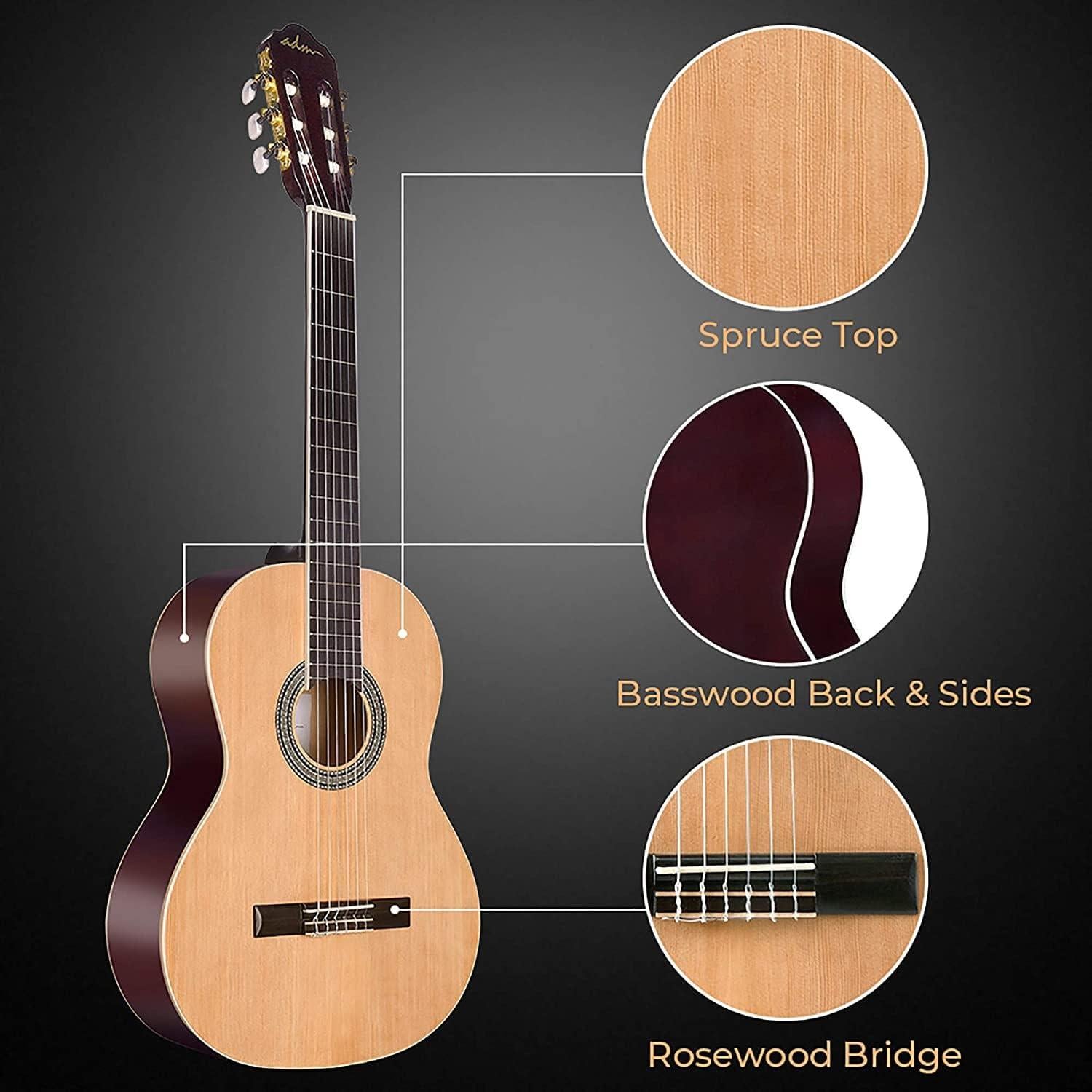 Guitarra Clásica ADM 39" Nylon con Accesorios y Lecciones