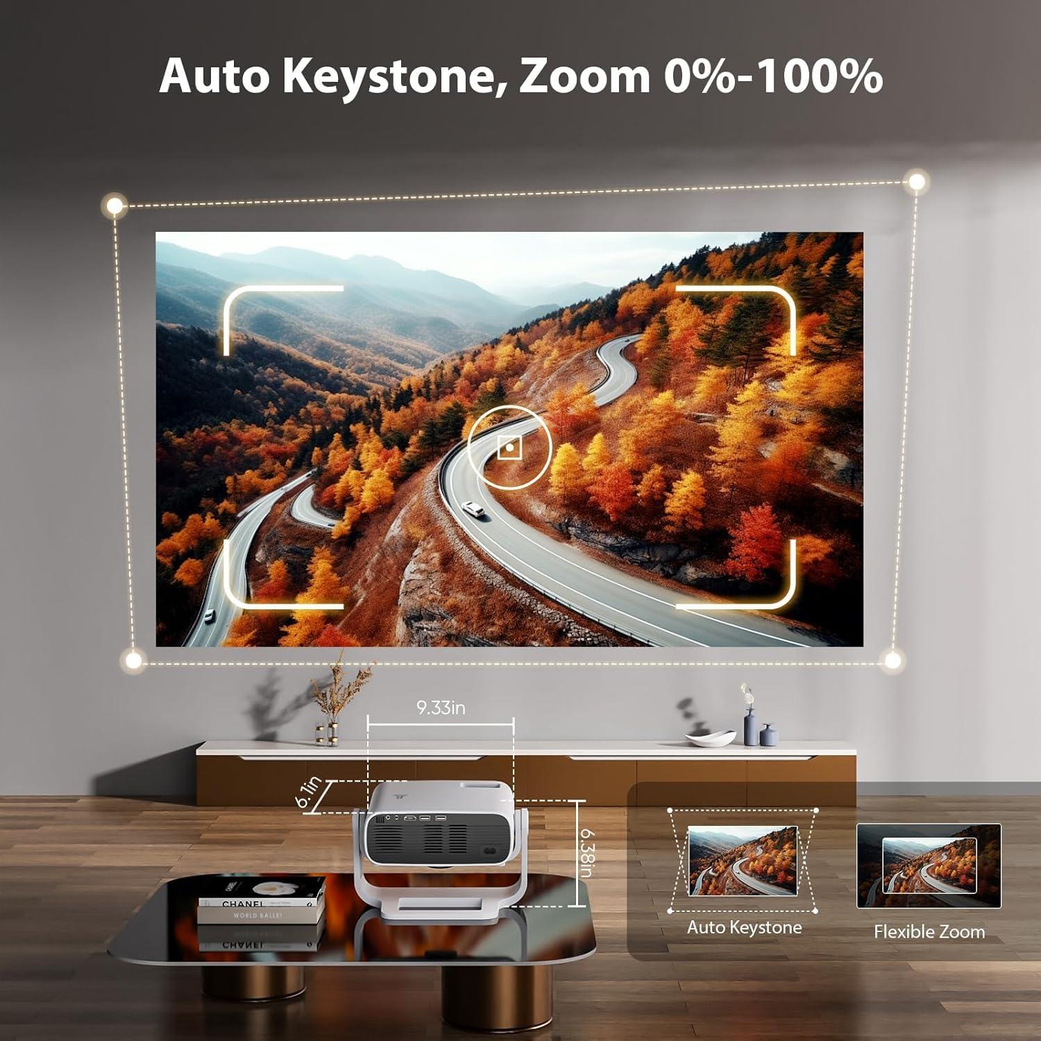 Proyector Inteligente Wielio 2025 Nativo 1080P WiFi Bluetooth 4K