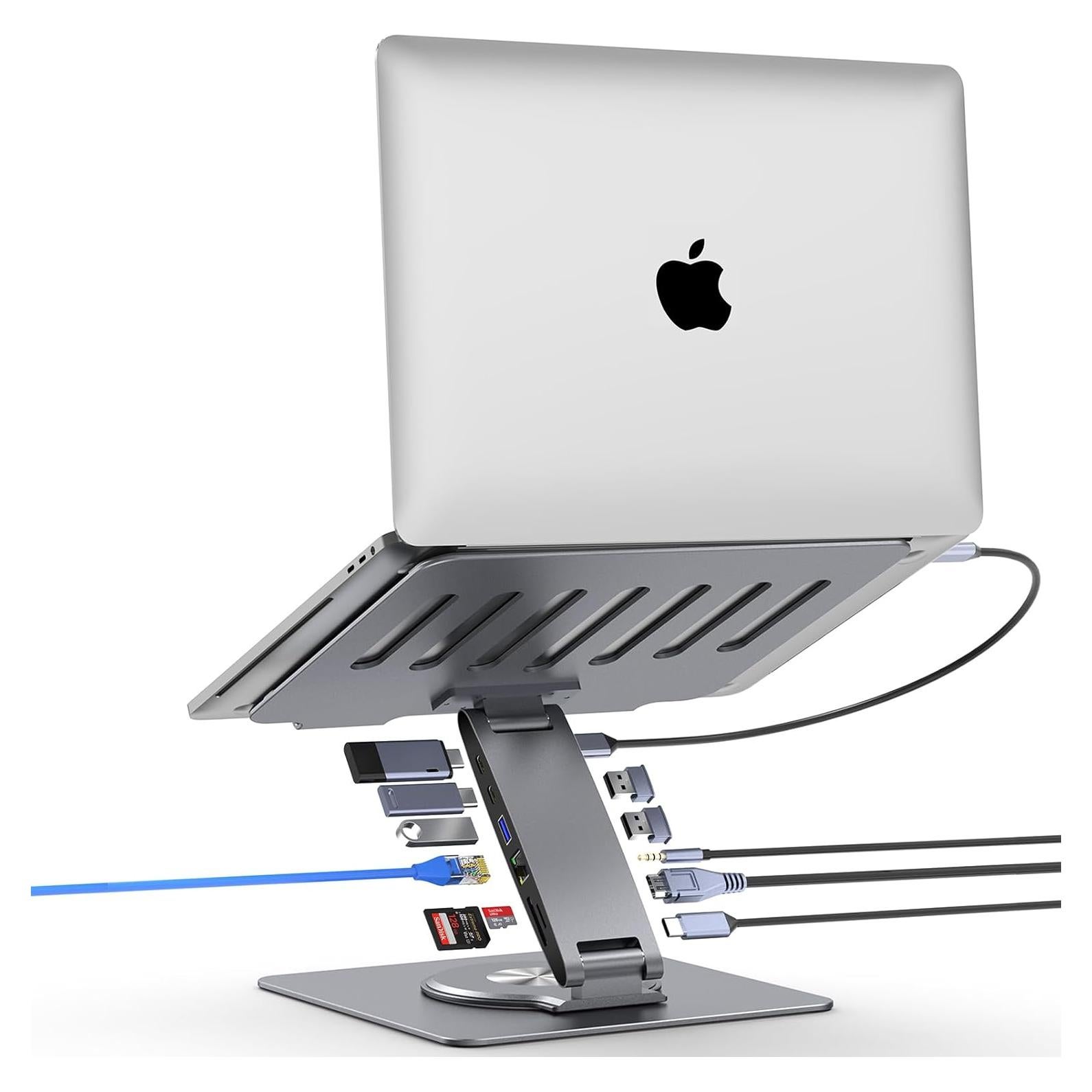 Soporte de Laptop Ajustable Hanchen 11-en-1 USB-C 4K HDMI