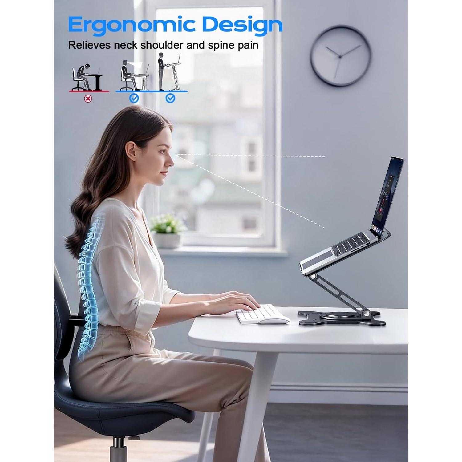 Soporte Ajustable para Laptop JCZT NH02Pro Negro 10-16"