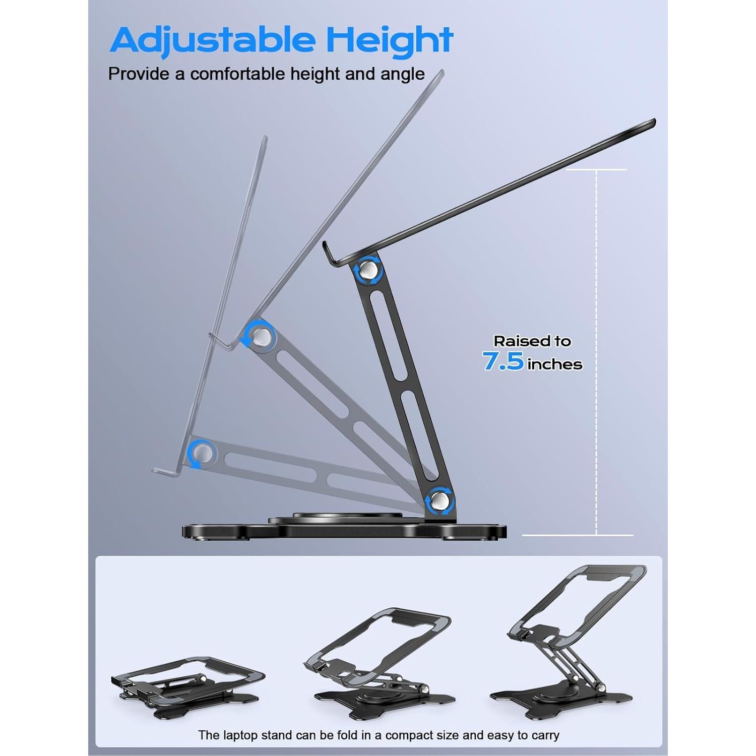 Soporte Ajustable para Laptop JCZT NH02Pro Negro 10-16"