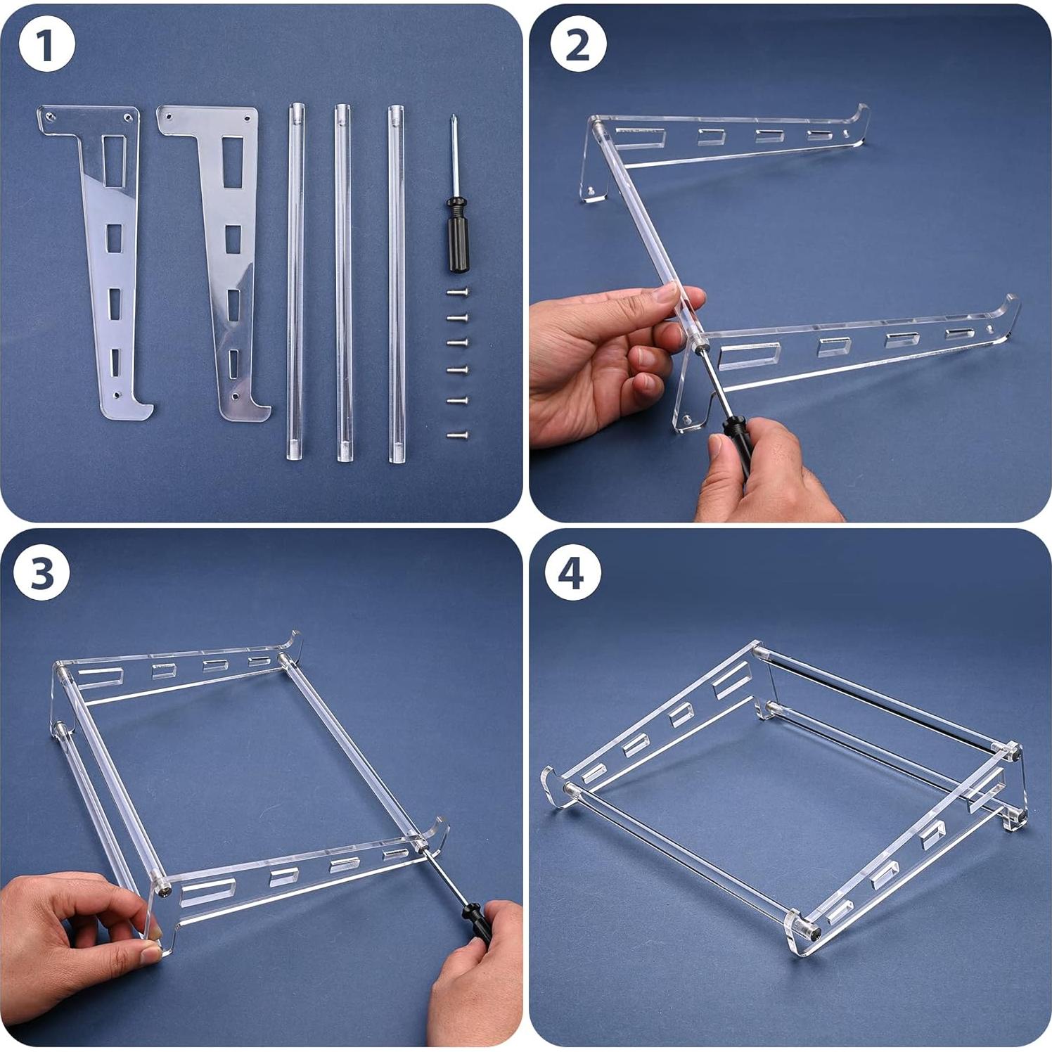 Soporte de Acrílico para Laptop QUPIVA 25.1x22.1 cm Ergonómico