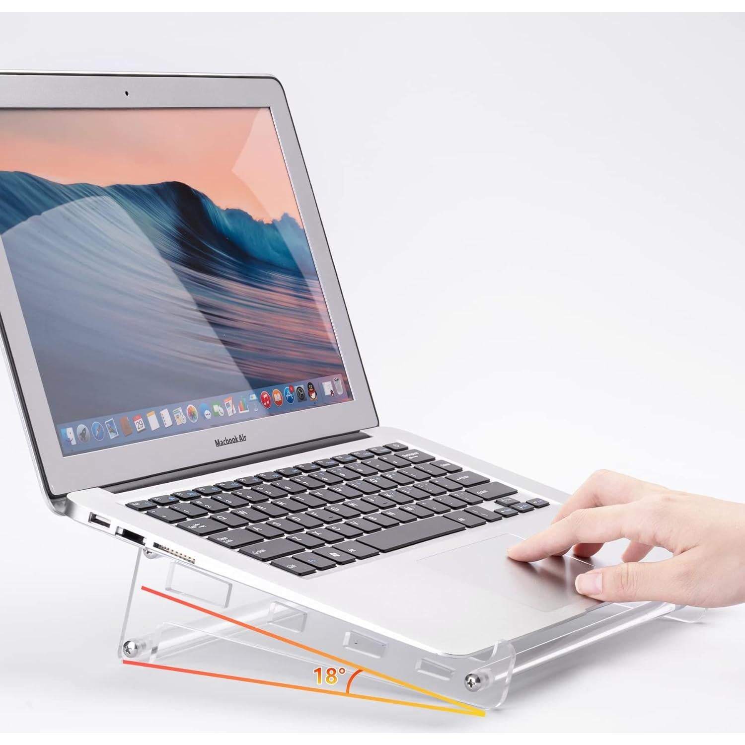 Soporte de Acrílico para Laptop QUPIVA 25.1x22.1 cm Ergonómico