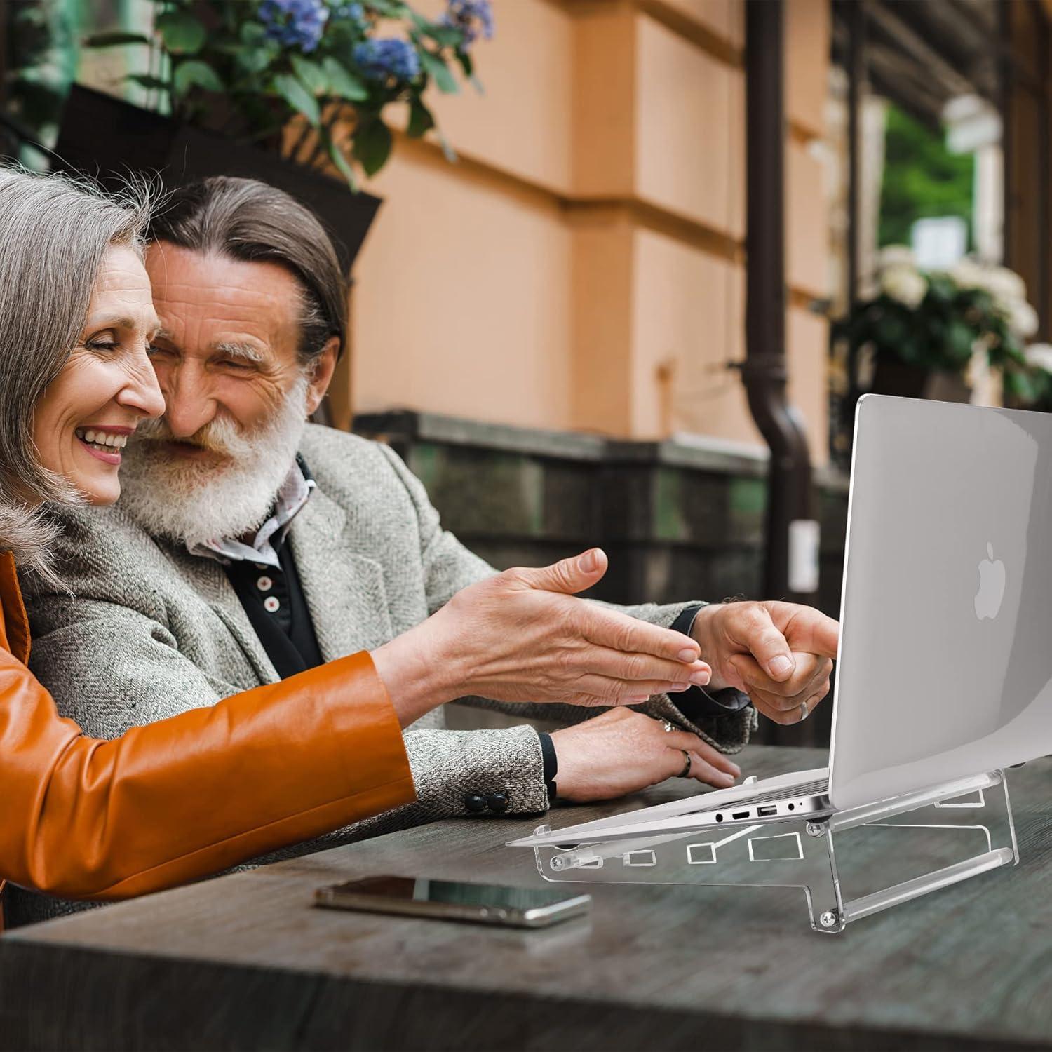 Soporte de Acrílico para Laptop QUPIVA 25.1x22.1 cm Ergonómico