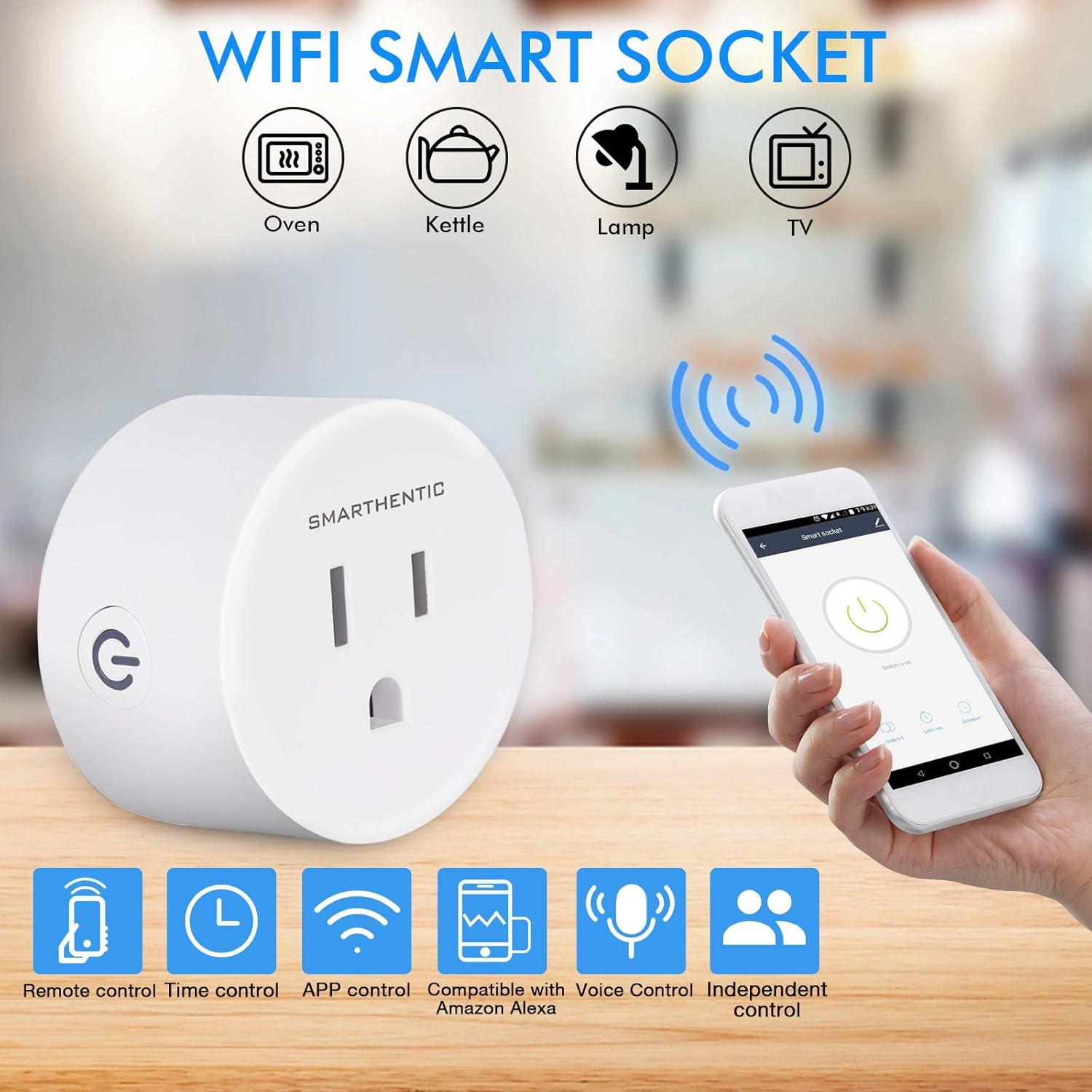 Enchufe Inteligente Smarthentic WiFi 10A Control Remoto