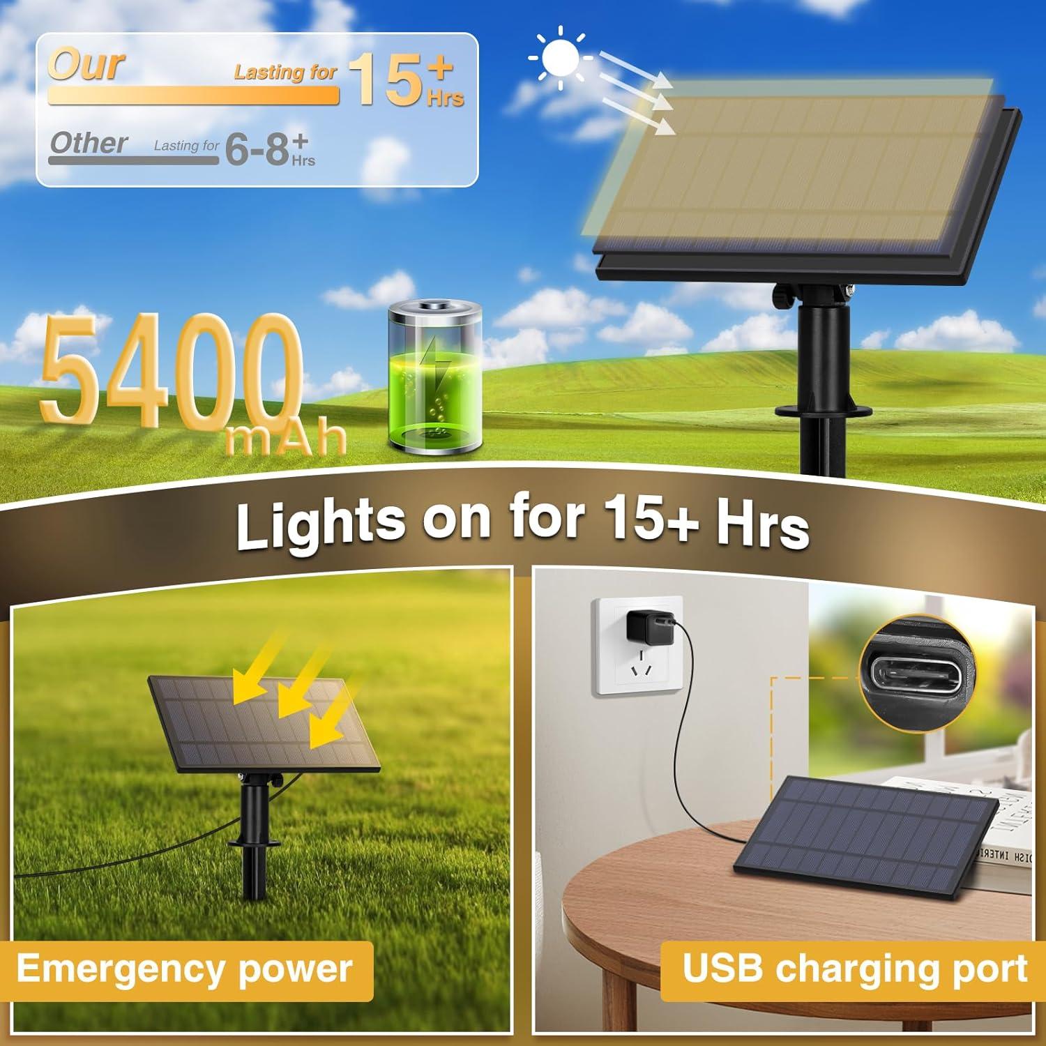 Luces de Cadena Solares ZJOJO 30M IP65 con Control Remoto