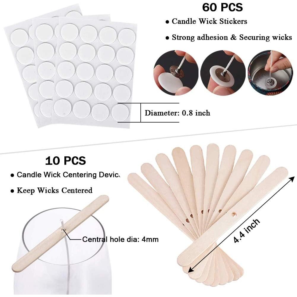 Mechas de Vela 15.24 cm Antunihood - 100 Pcs con Pegatinas y Soportes