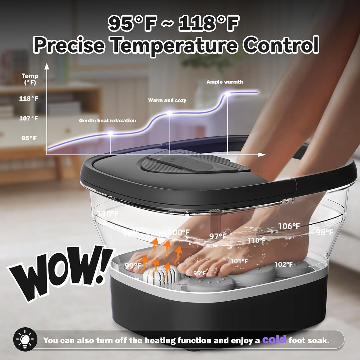 Bañera de pies plegable BEAUMOI con calor y control remoto