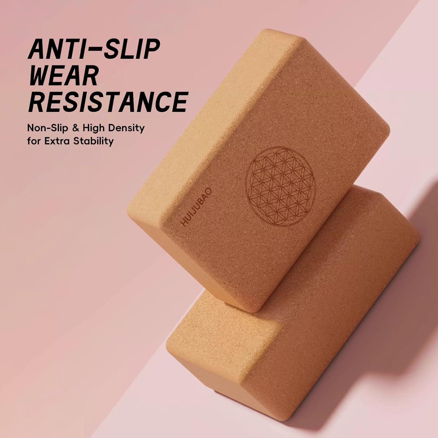 Bloque de Yoga de Corcho HUIJUBAO Antideslizante 22.86x15.24x7.62 cm