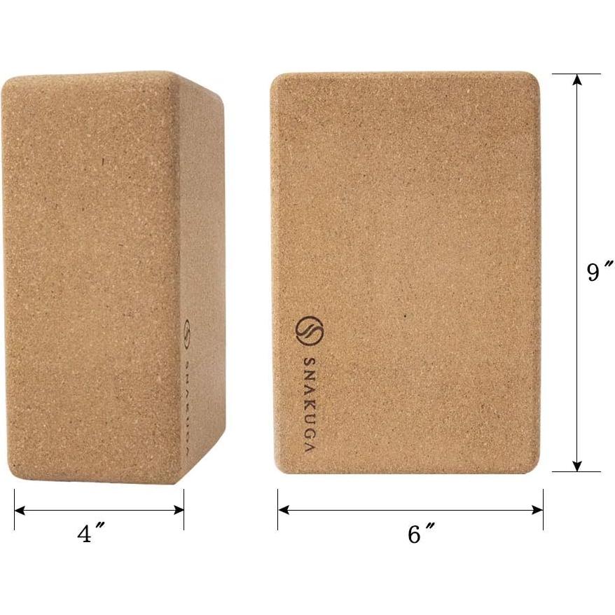 Alfombrilla de Yoga Plegable SNAKUGA + Bloque de Corcho 2 Pack