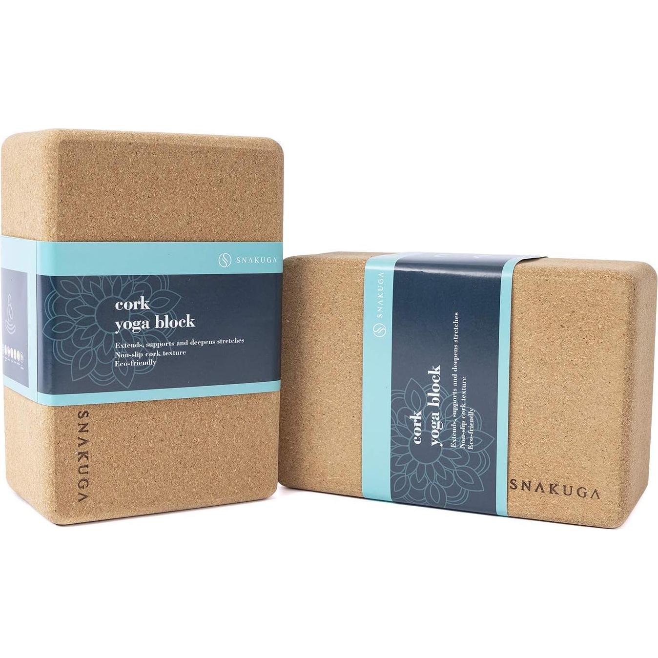 Alfombrilla de Yoga Plegable SNAKUGA + Bloque de Corcho 2 Pack