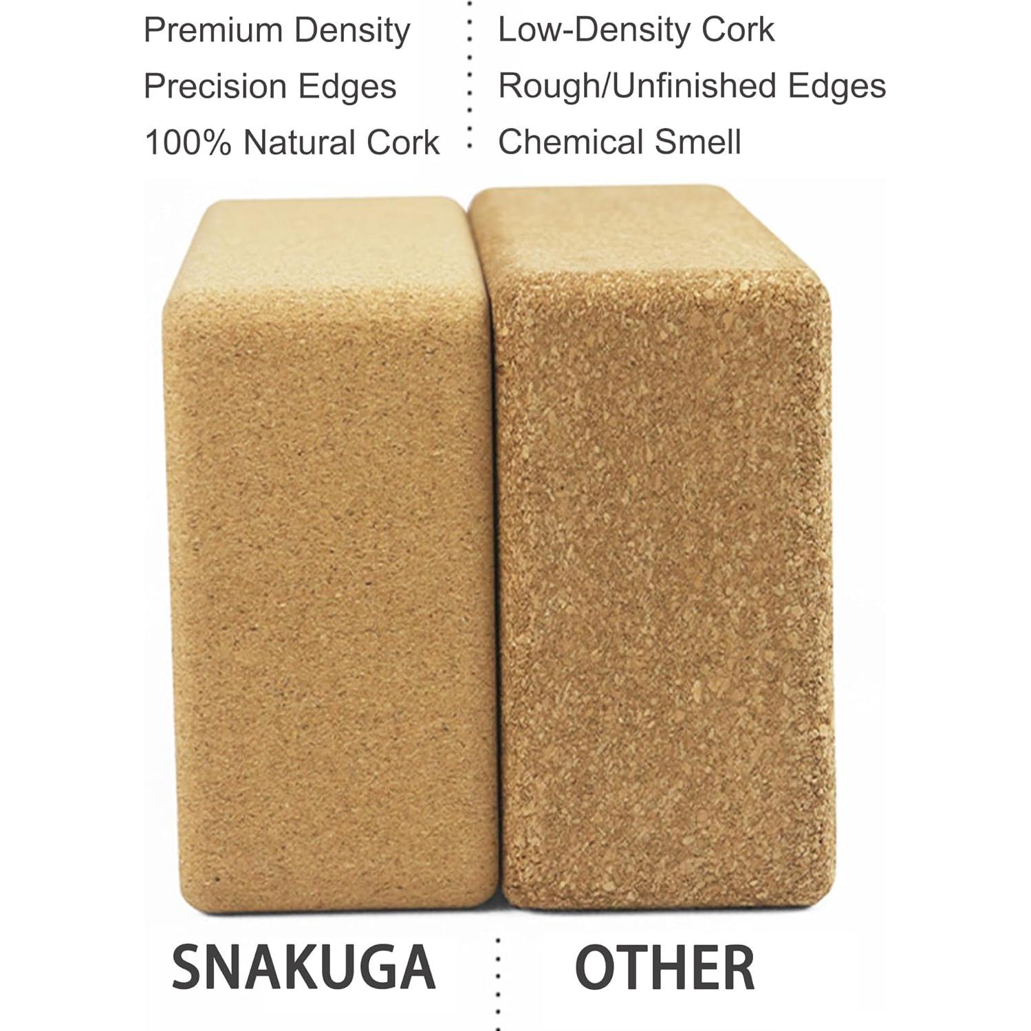 Alfombrilla de Yoga Plegable SNAKUGA + Bloque de Corcho 2 Pack