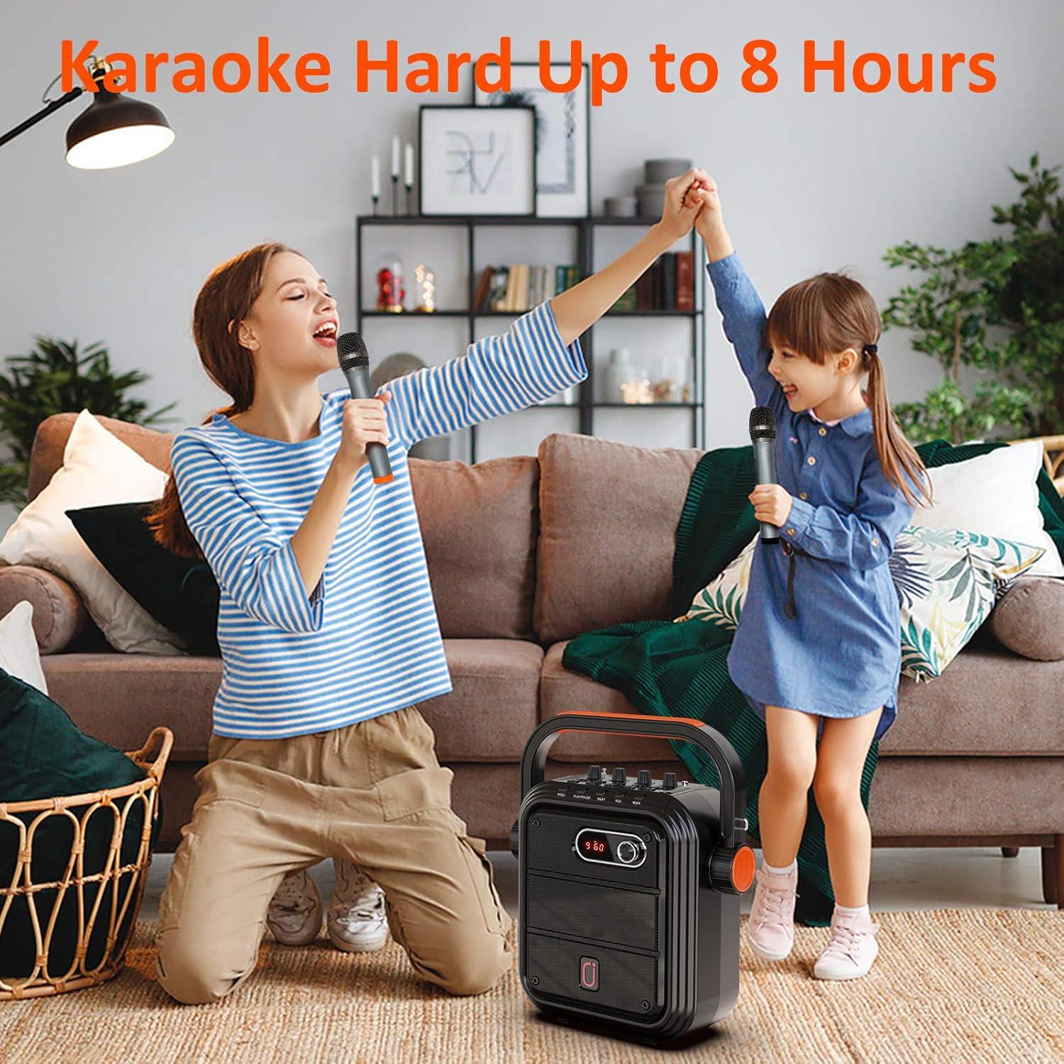 Máquina de Karaoke JYX-66 con 2 Micrófonos Inalámbricos y Bluetooth