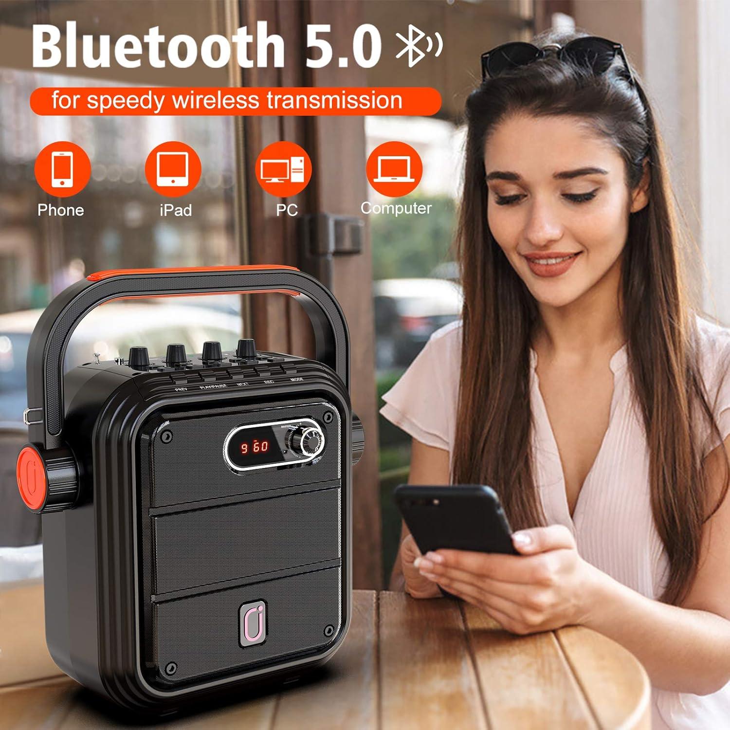 Máquina de Karaoke JYX-66 con 2 Micrófonos Inalámbricos y Bluetooth