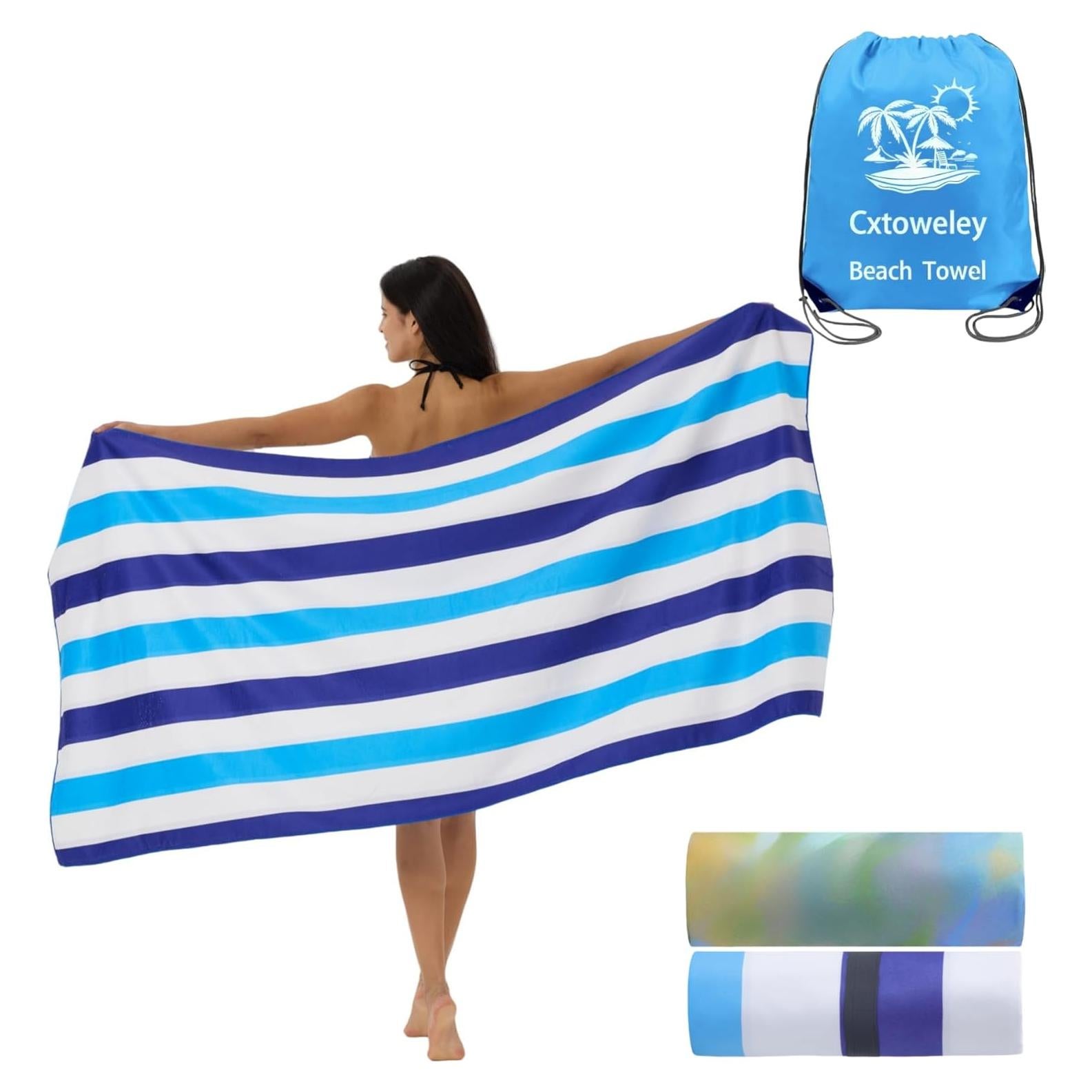 Toallas de Playa Microfibra Cxtoweley 178x89cm 2 Paquete Delfín