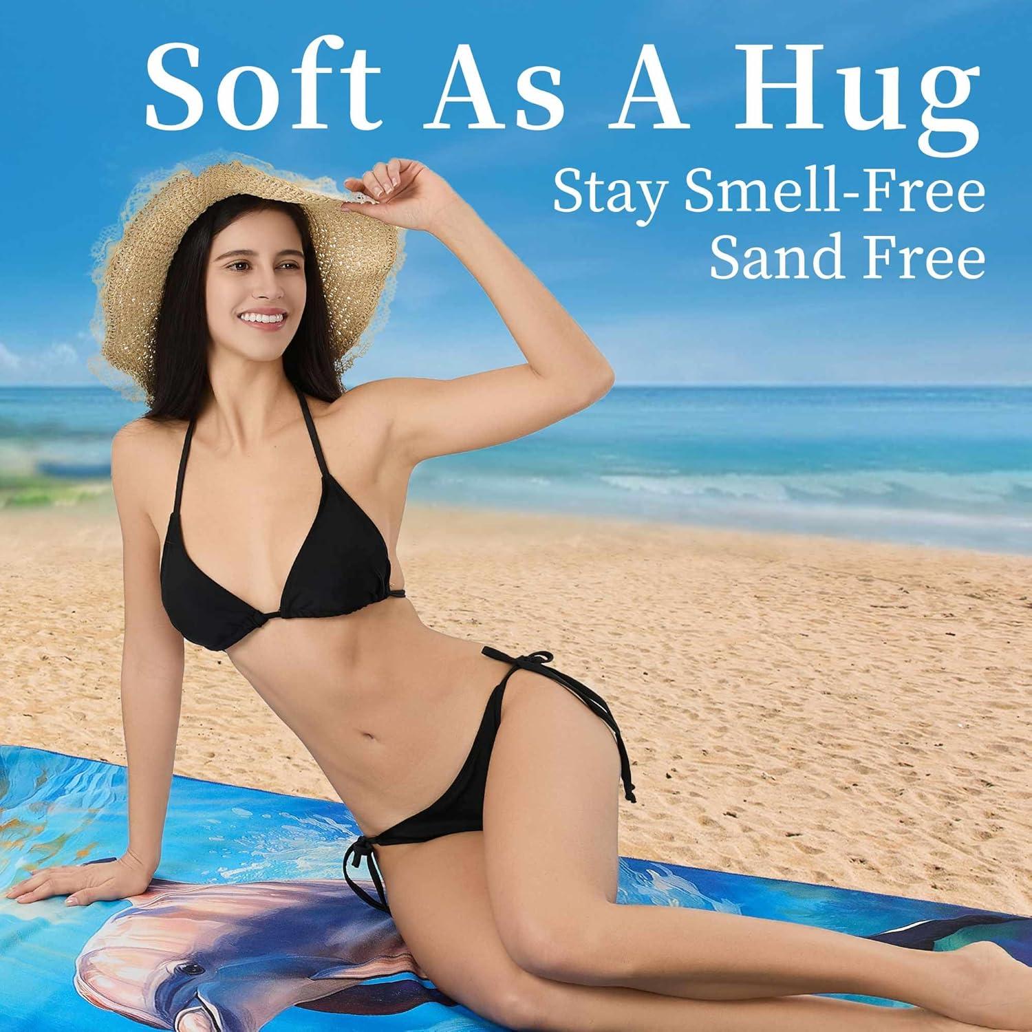 Toallas de Playa Microfibra Cxtoweley 178x89cm 2 Paquete Delfín