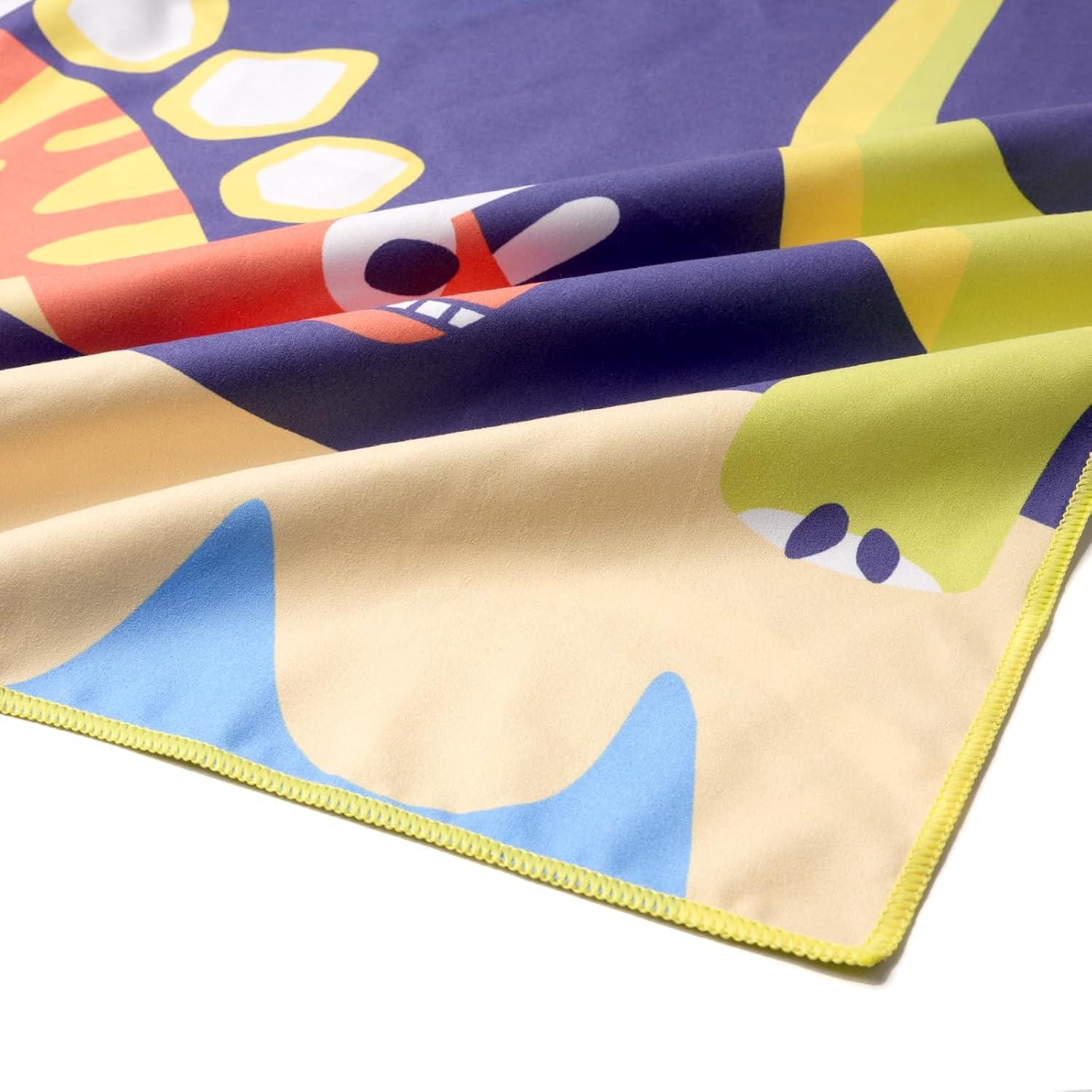 Toalla de Playa Microfibra Eunzel Dinosaurio Colorido 152x76cm