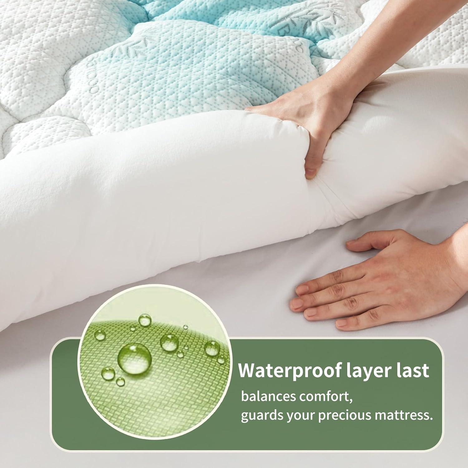 Cubrecolchón Impermeable Queen Secgo Rayón de Bambú 80% 4.32kg