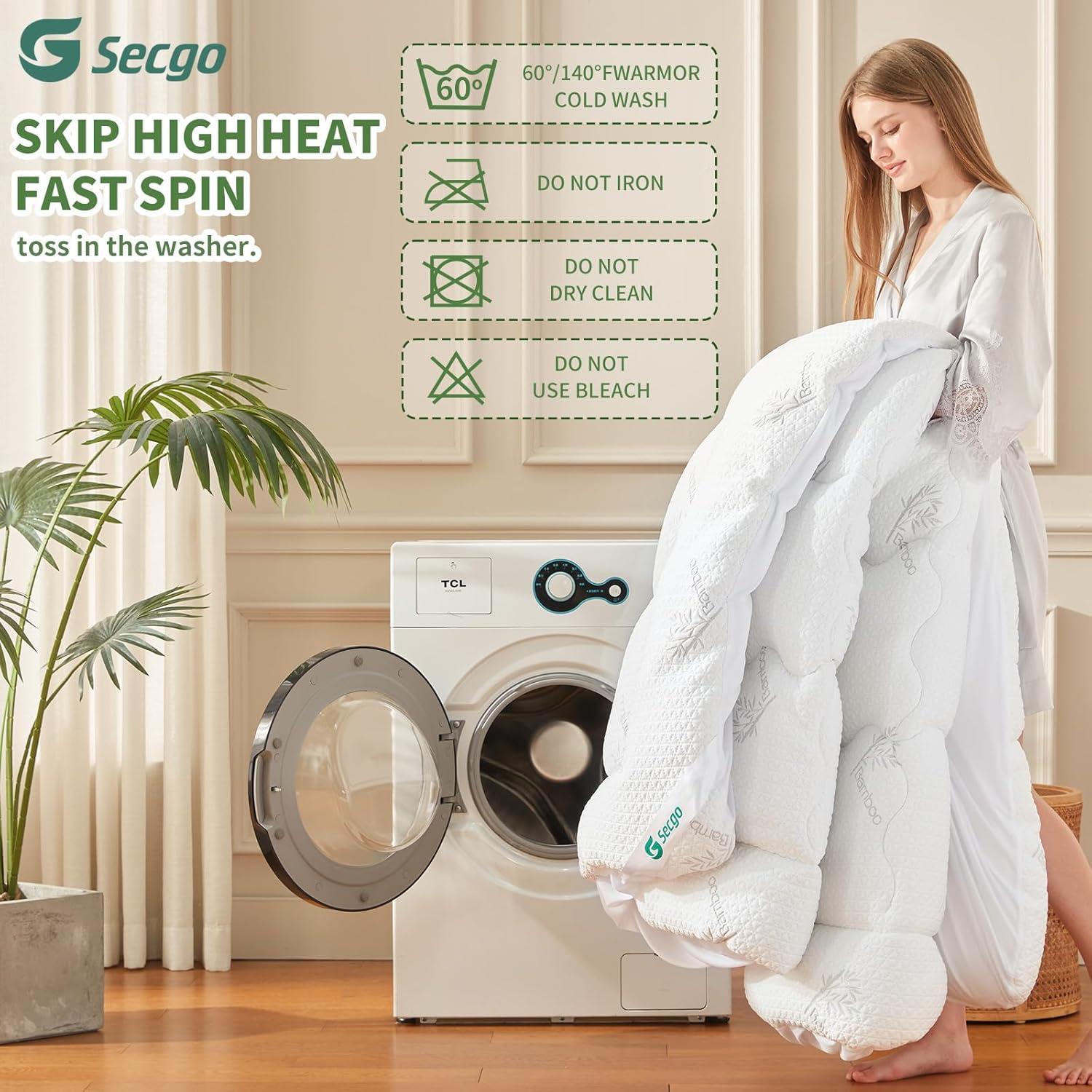 Cubrecolchón Impermeable Queen Secgo Rayón de Bambú 80% 4.32kg