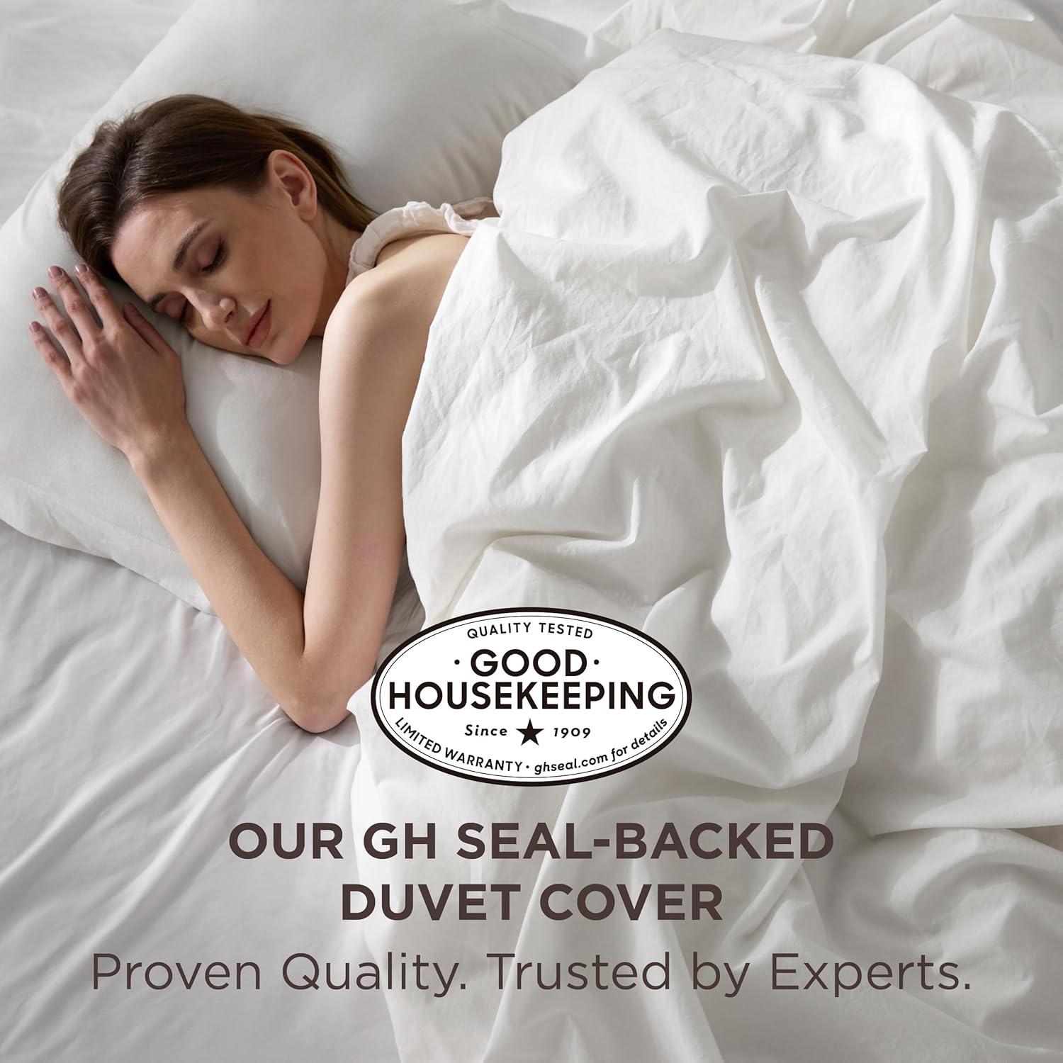 Funda de Edredón Queen Bedsure Algodón Lavado Blanco Natural