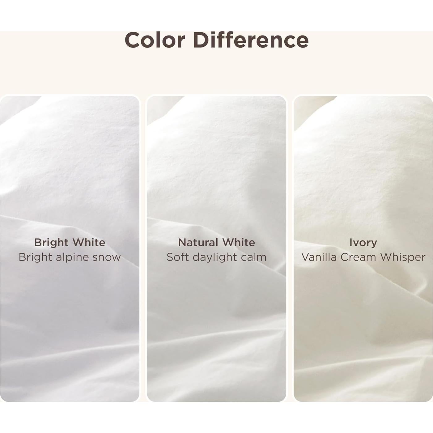 Funda de Edredón Queen Bedsure Algodón Lavado Blanco Natural