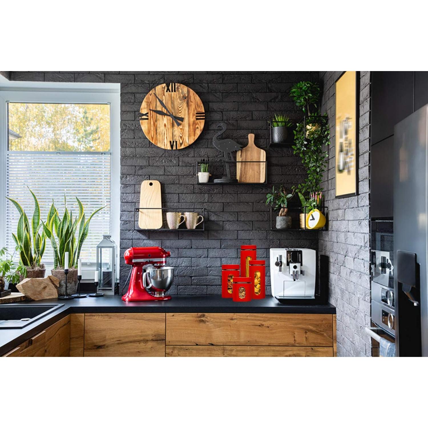 Juego de 4 tarros de acero inoxidable herméticos 1.3L