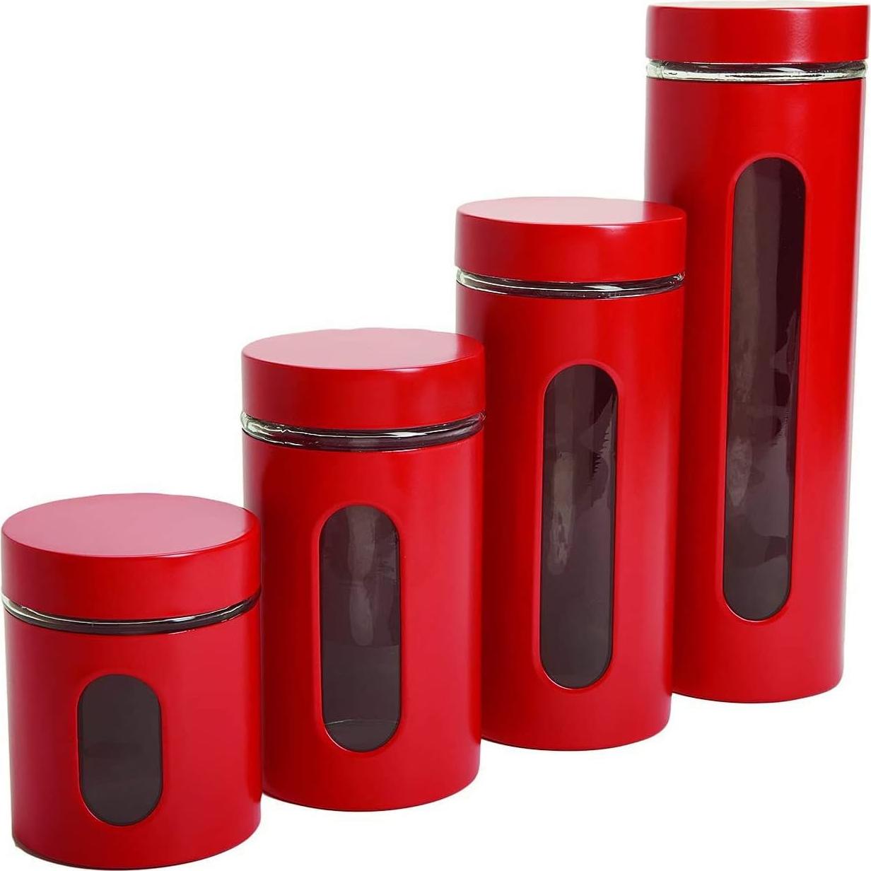 Juego de 4 tarros de acero inoxidable herméticos 1.3L