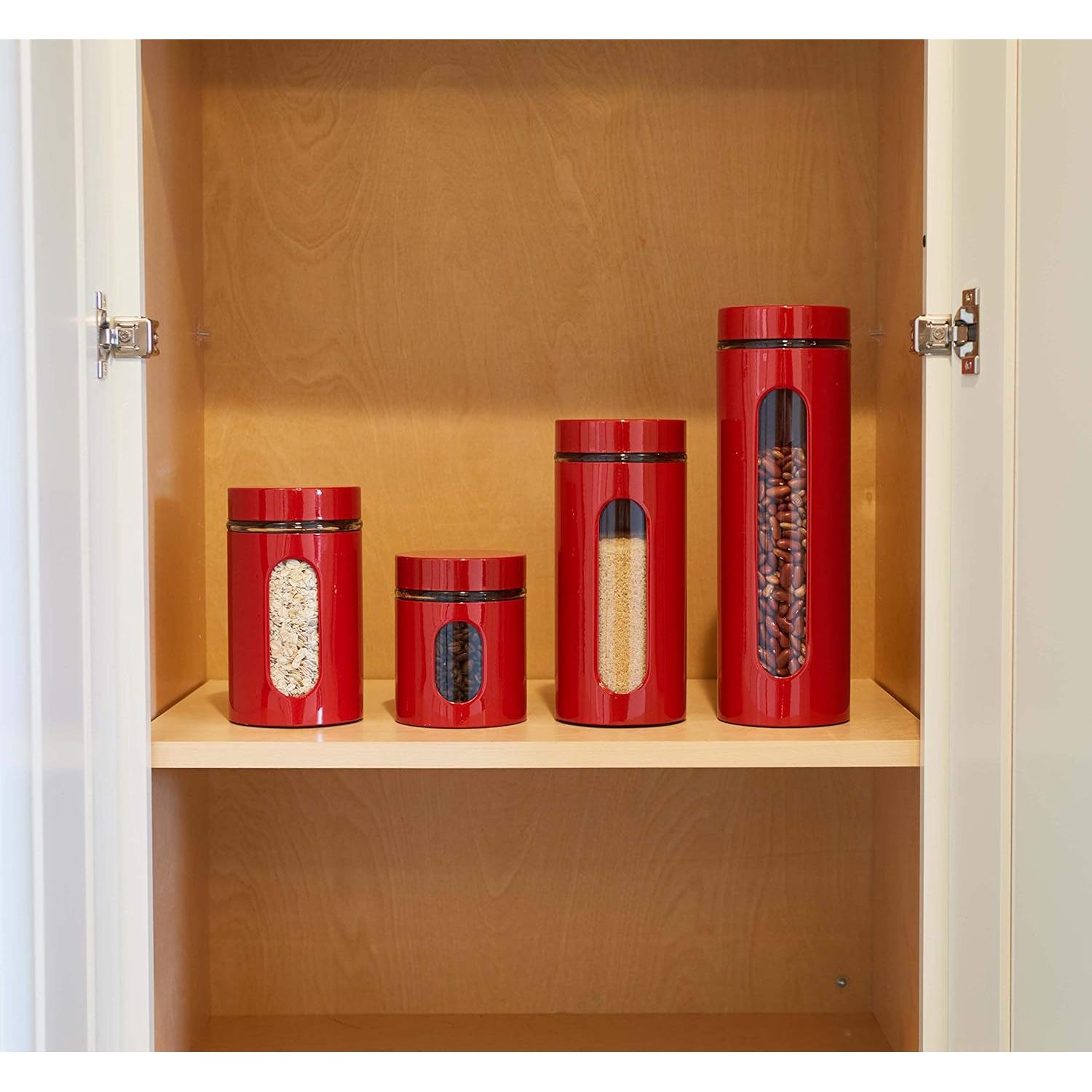 Juego de 4 tarros de acero inoxidable herméticos 1.3L