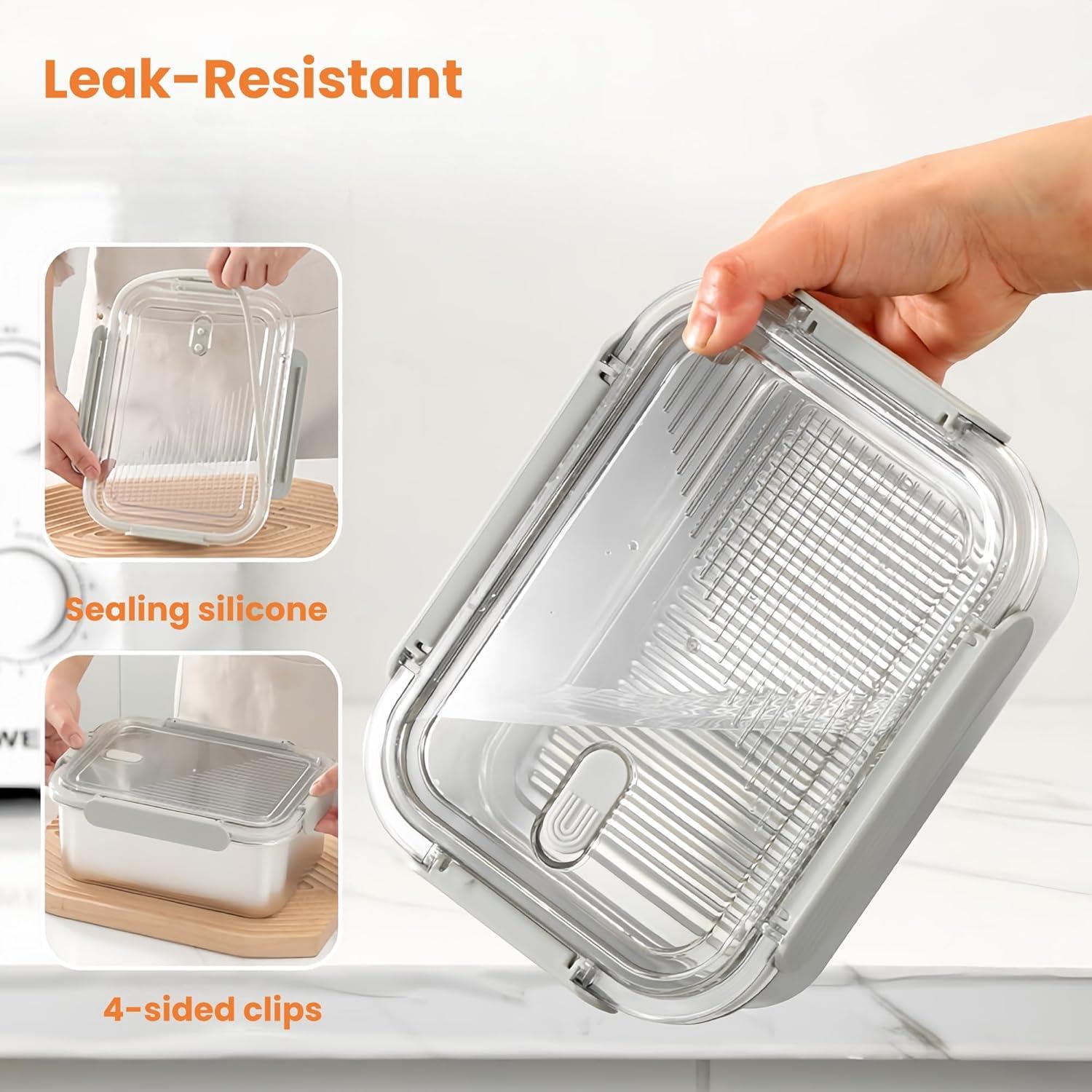 Juego de 3 Contenedores de Almacenamiento Hommiya 650/1300/2400 ml