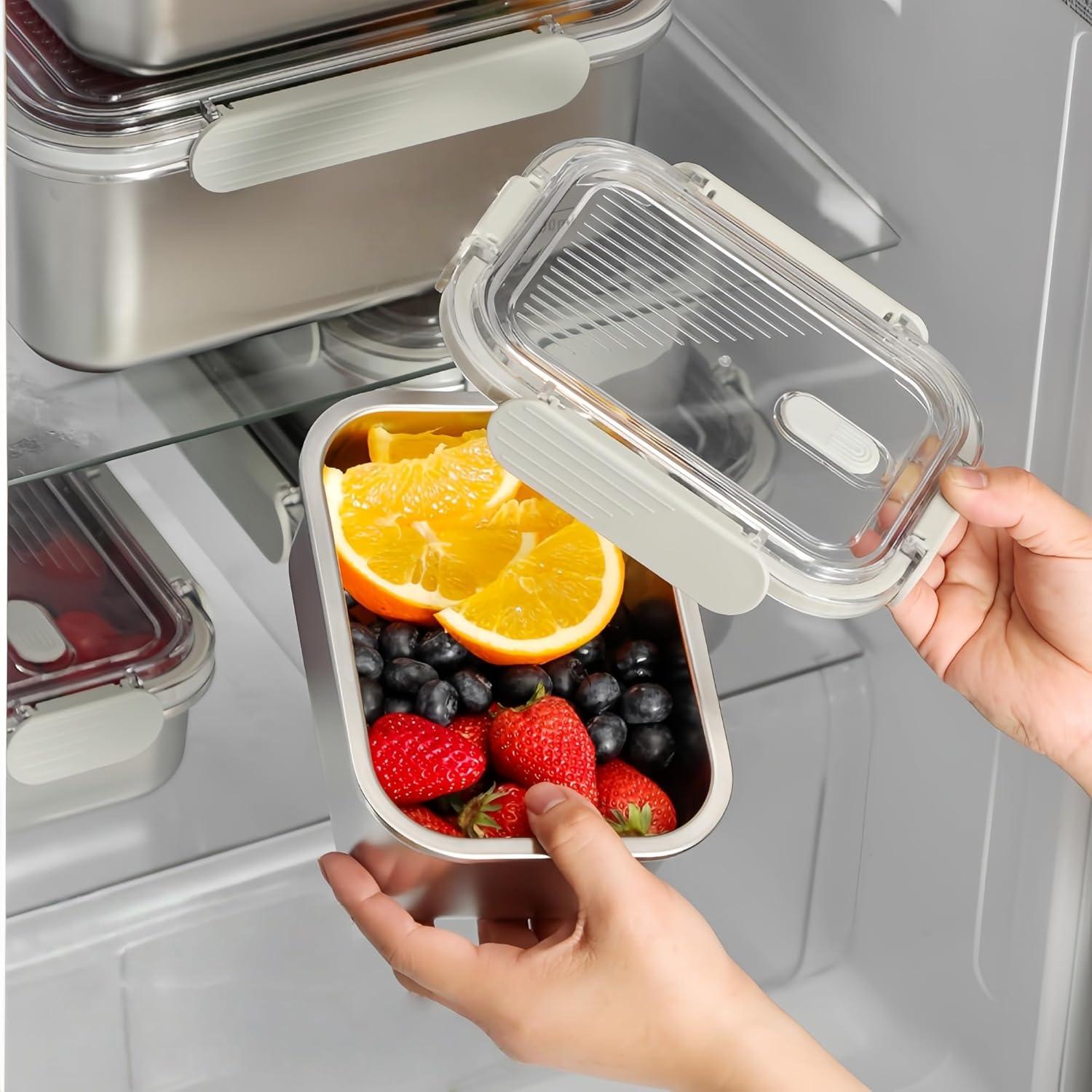 Juego de 3 Contenedores de Almacenamiento Hommiya 650/1300/2400 ml