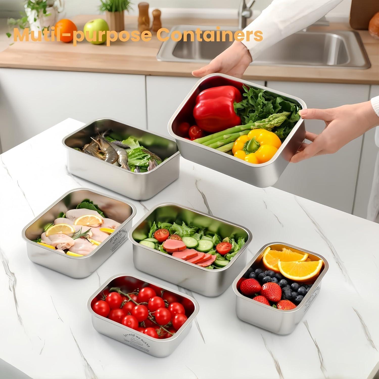 Juego de 3 Contenedores de Almacenamiento Hommiya 650/1300/2400 ml