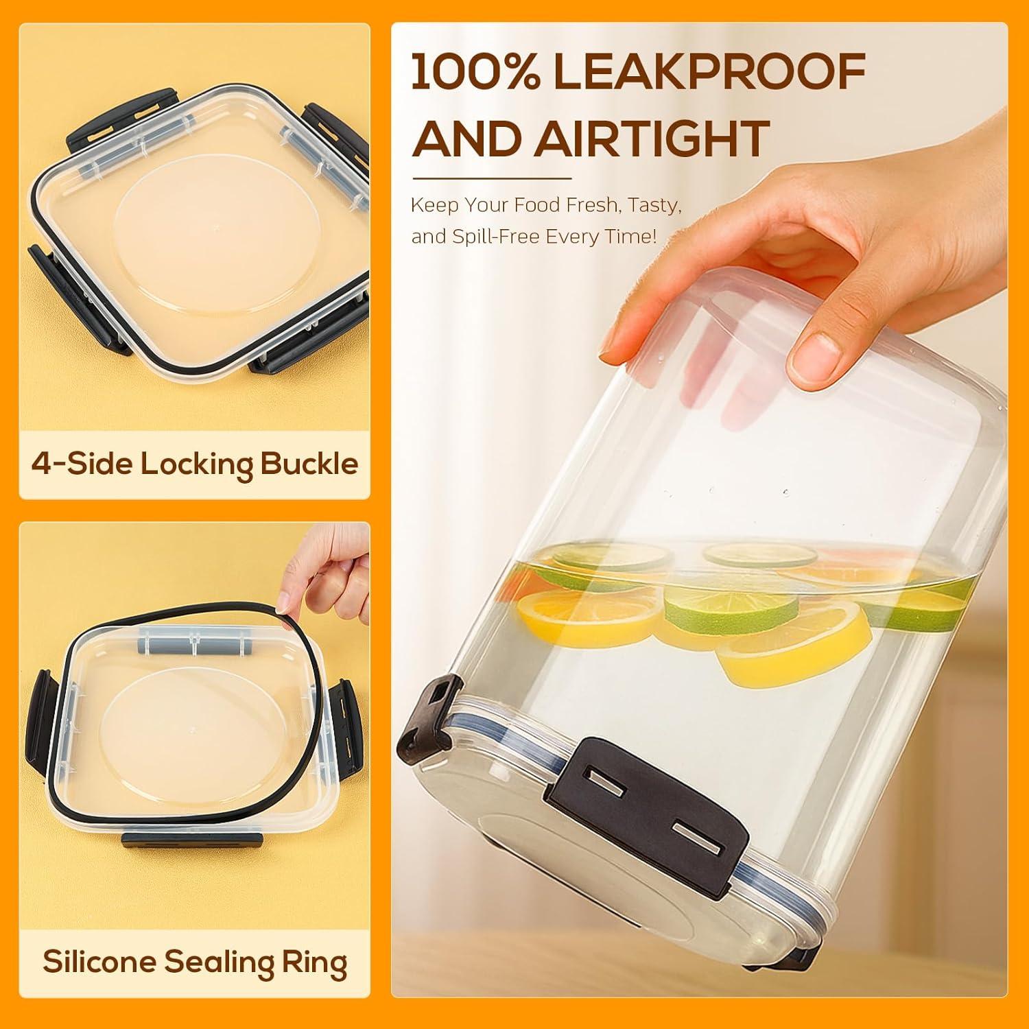 Juego de 4 Contenedores de Almacenamiento de Alimentos 5.3L