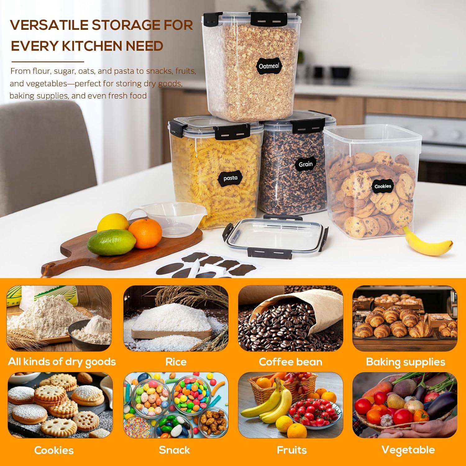 Juego de 4 Contenedores de Almacenamiento de Alimentos 5.3L