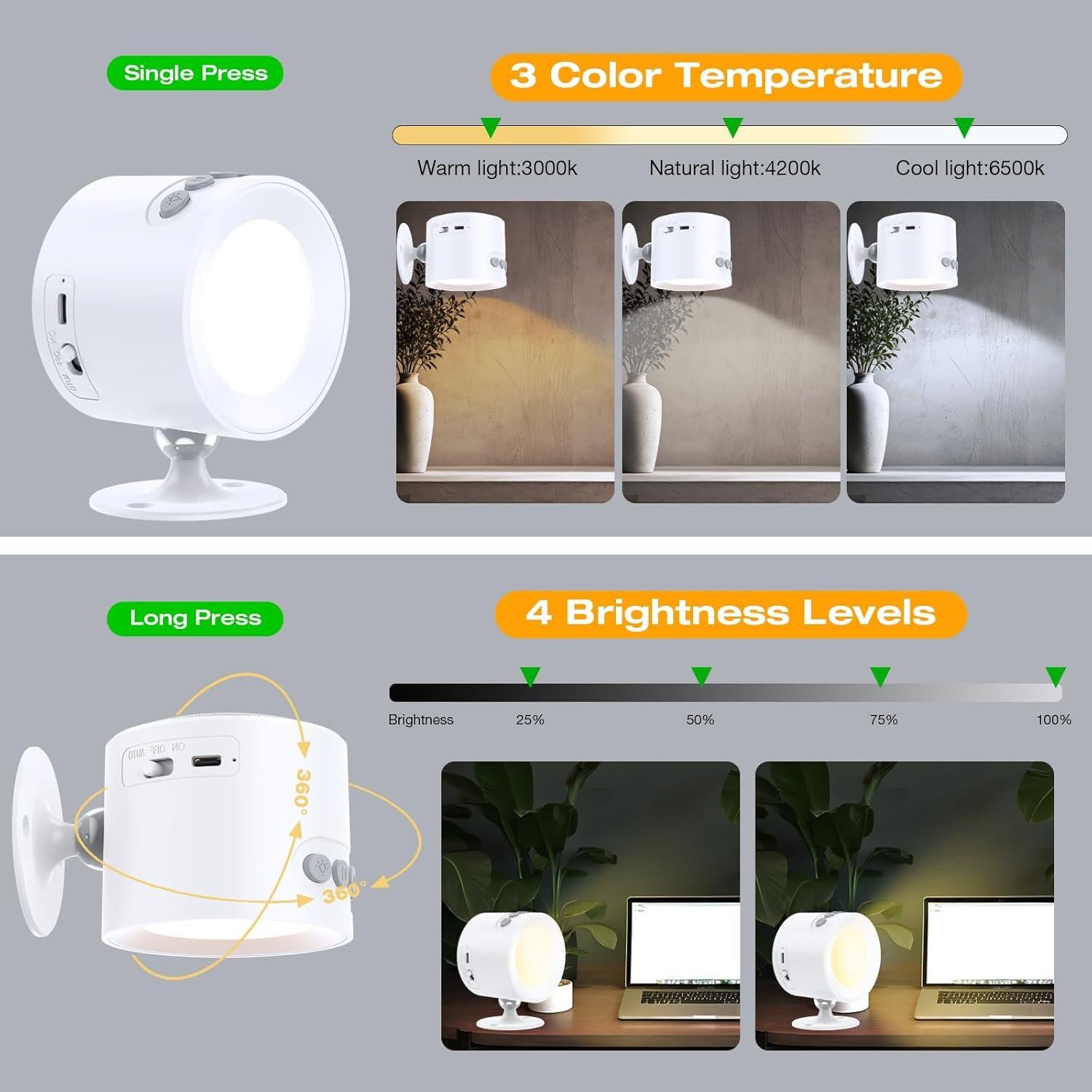 Máquina de Sonido Blanco VanSmaGo con Luz Nocturna 2200mAh